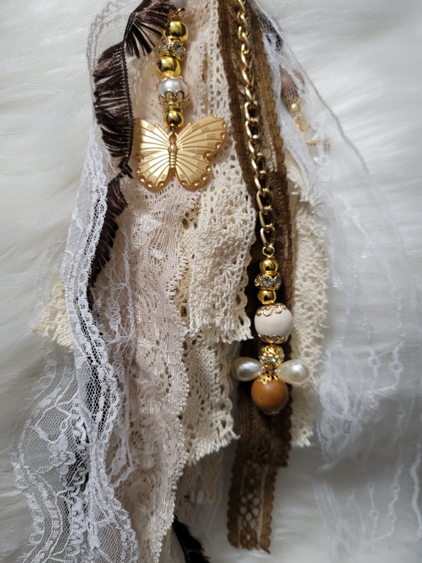 Large Brown Boho Keychain Tote