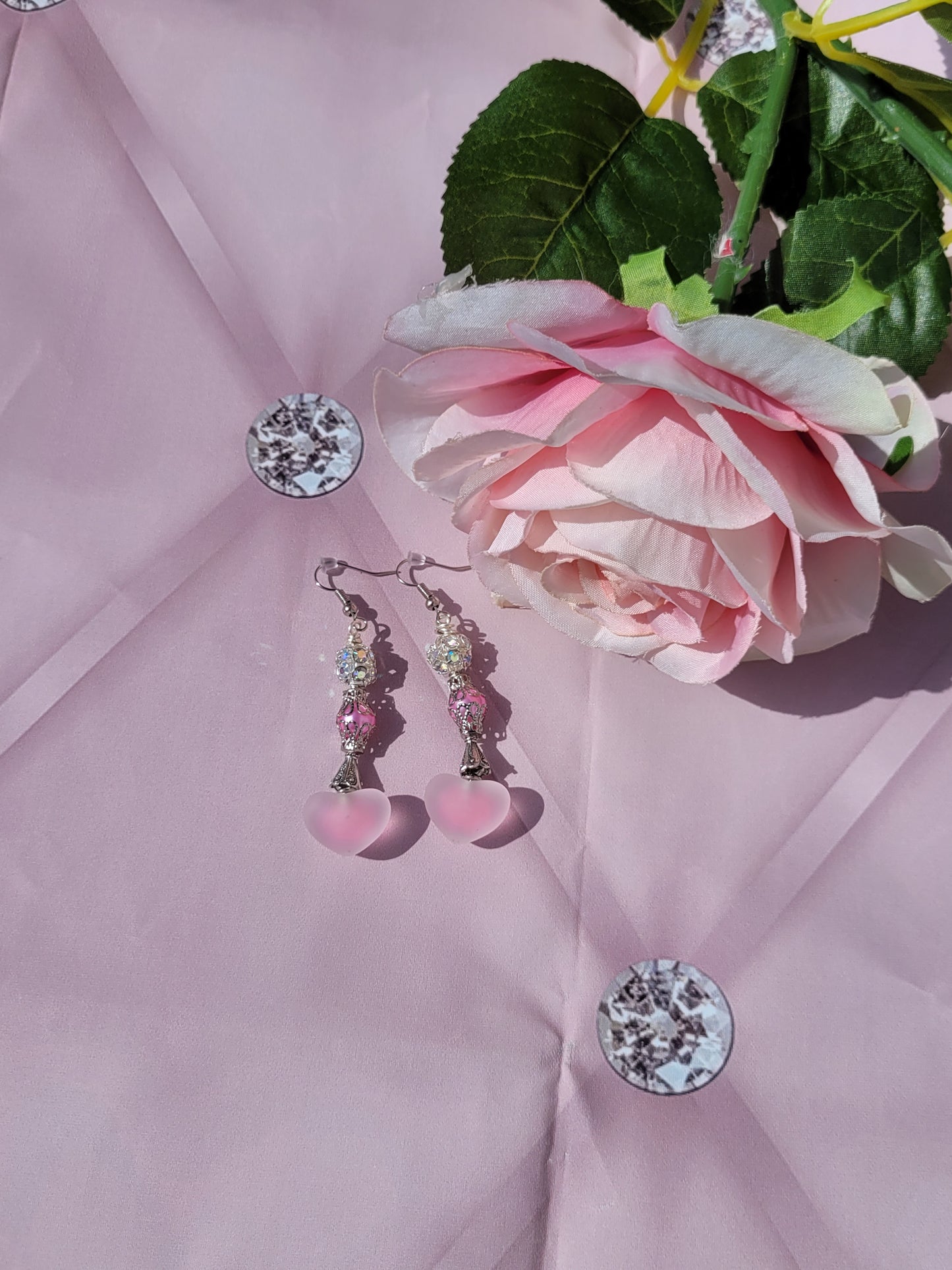 Pink Heart Earrings