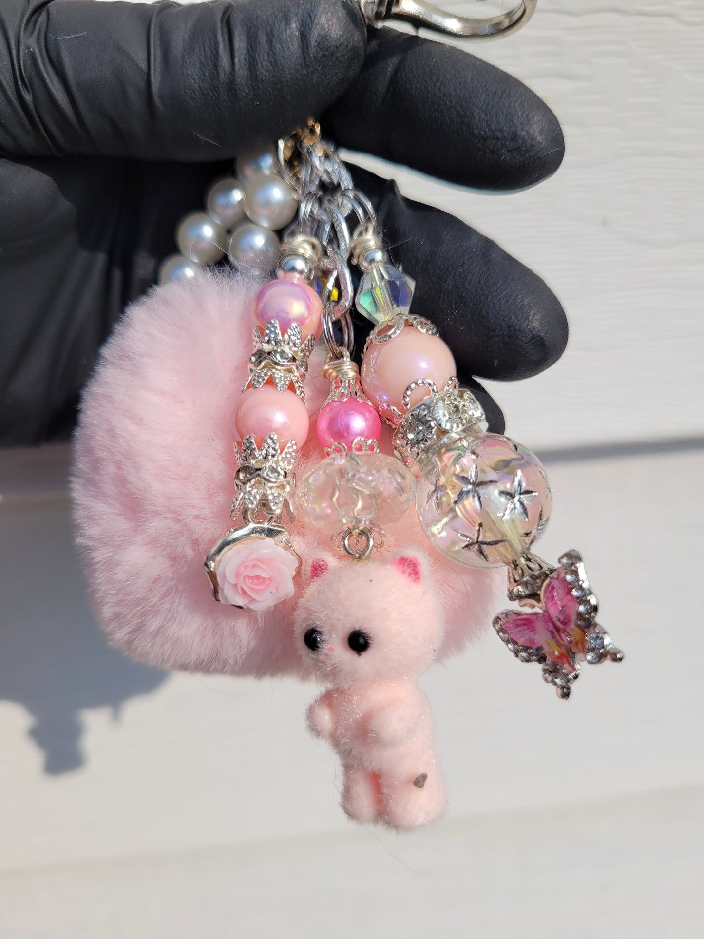 Pink Heart Cell Phone Dangle Bracelet