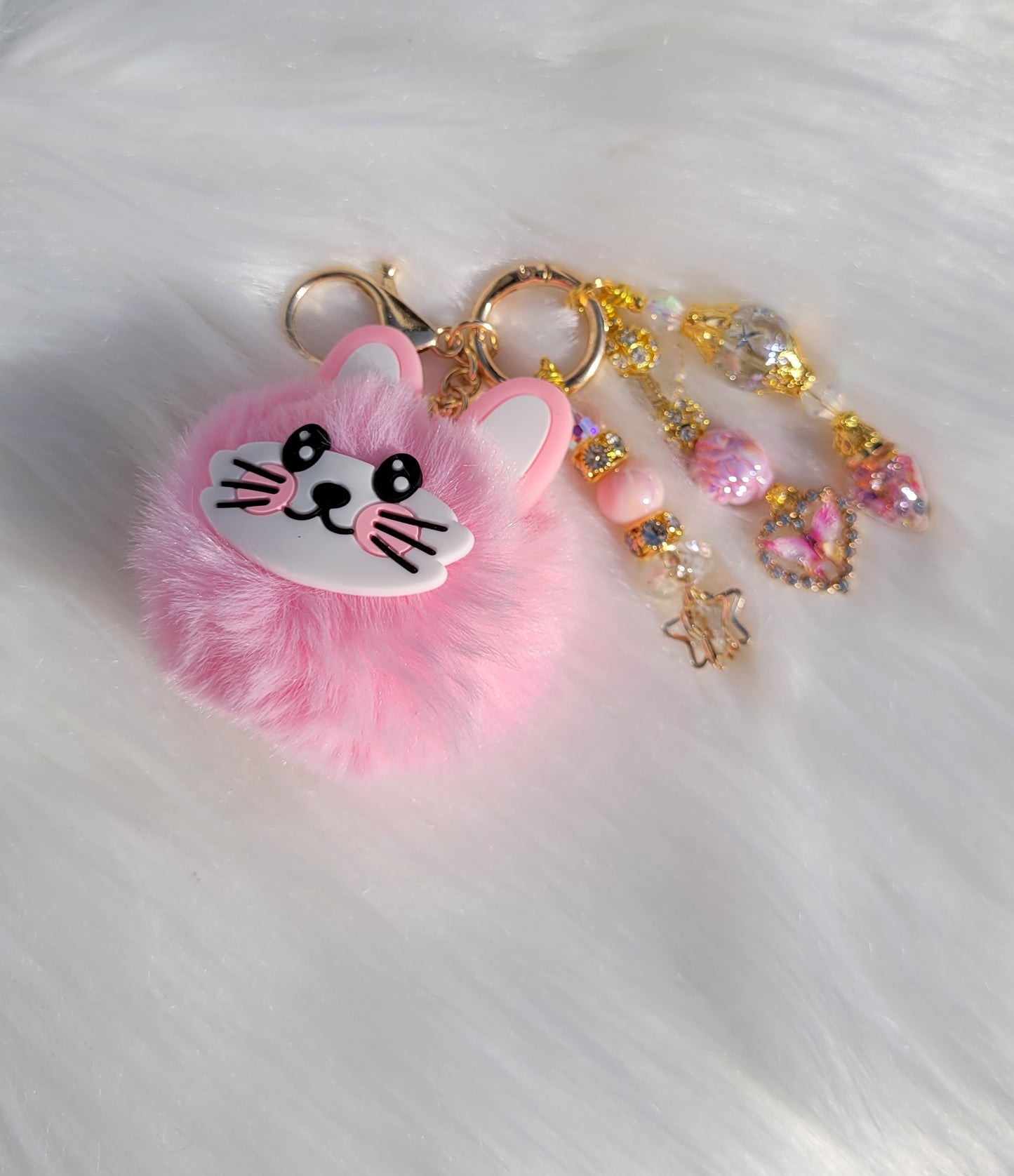 Pink Kitty Keychain
