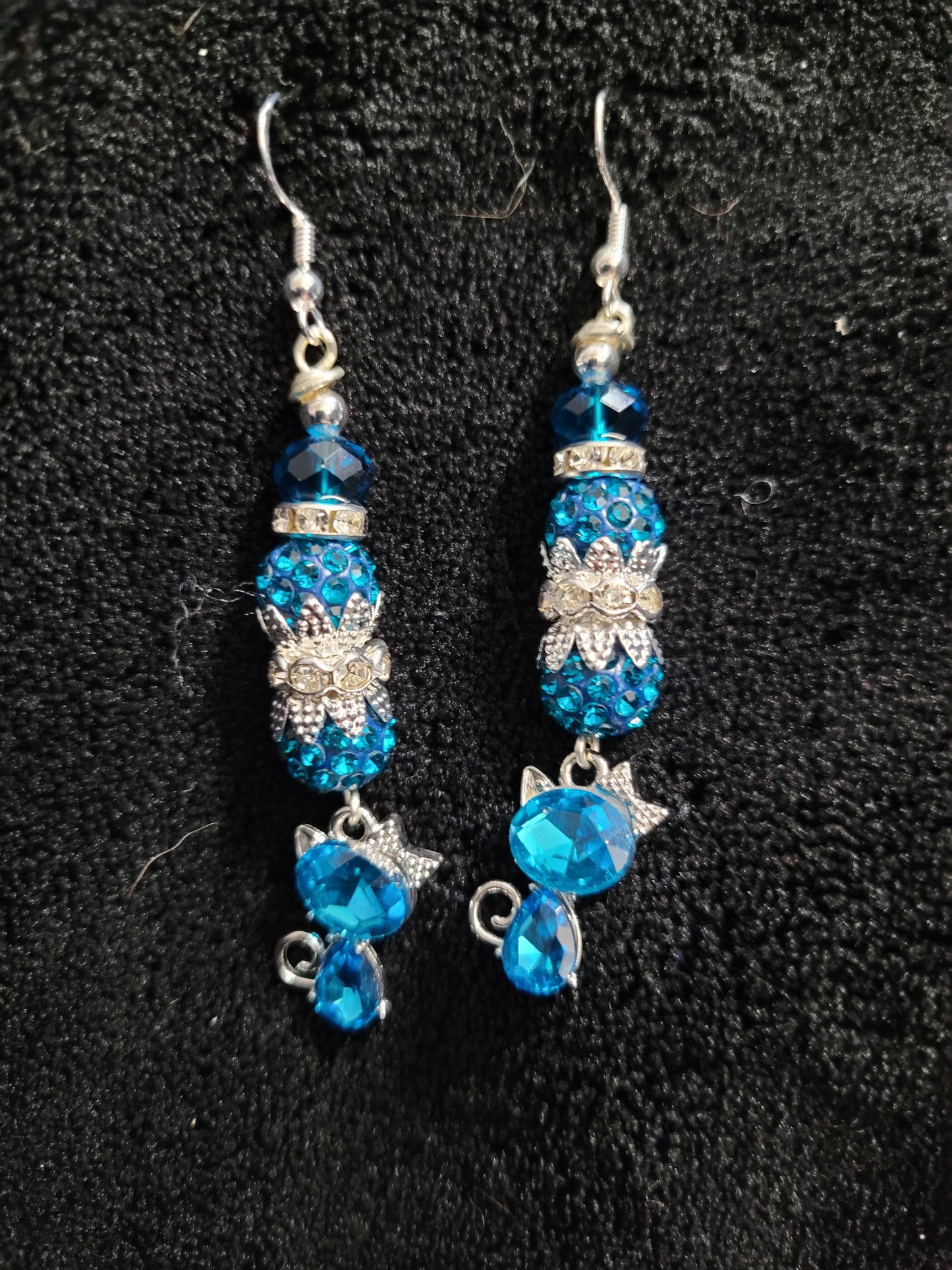 Blue Cat Earrings
