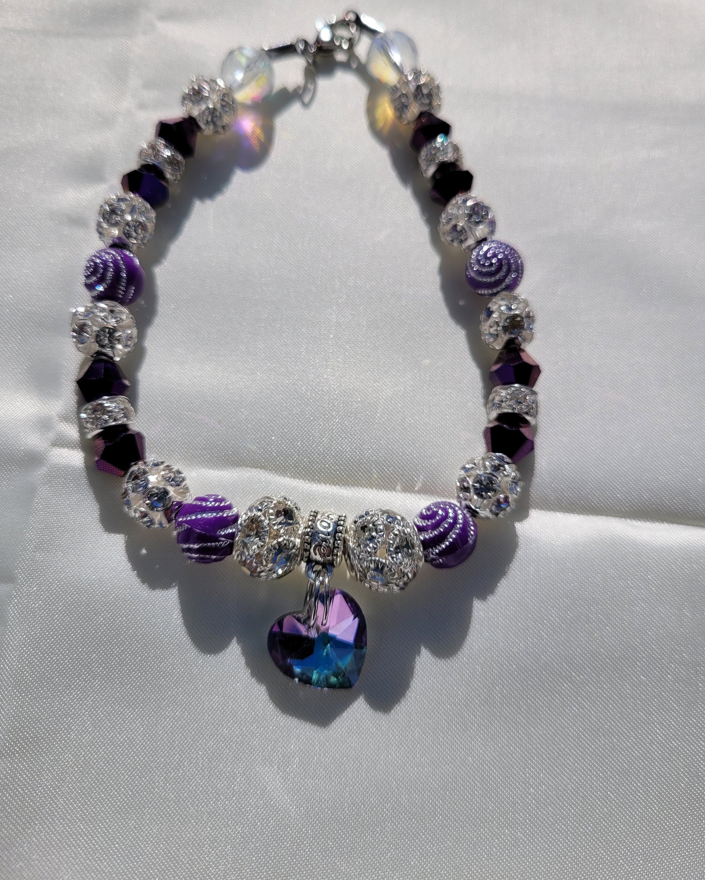 Pet Necklace Purple Prism