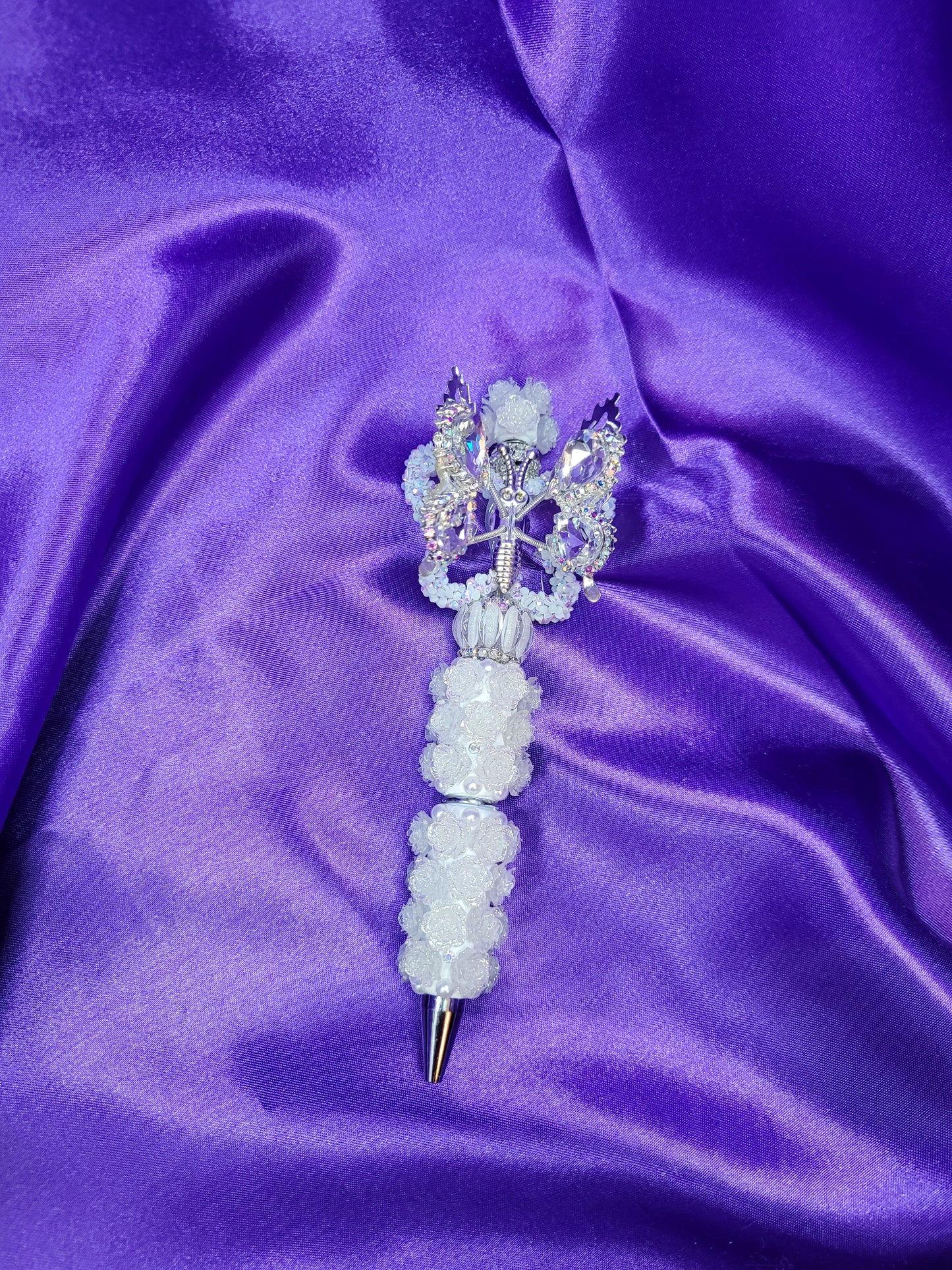 White Elegance Butterfly Pen