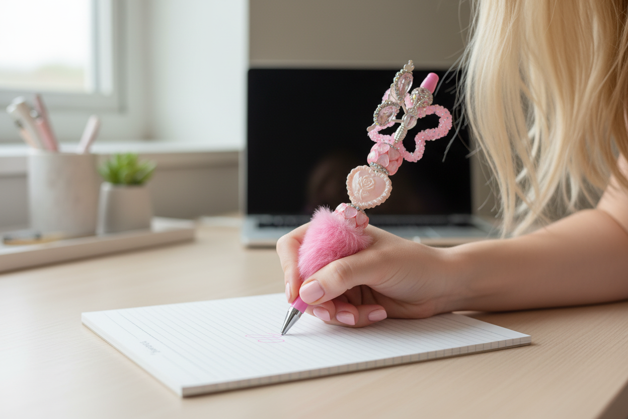 3D Pink Wing Pens Lifestyle Image