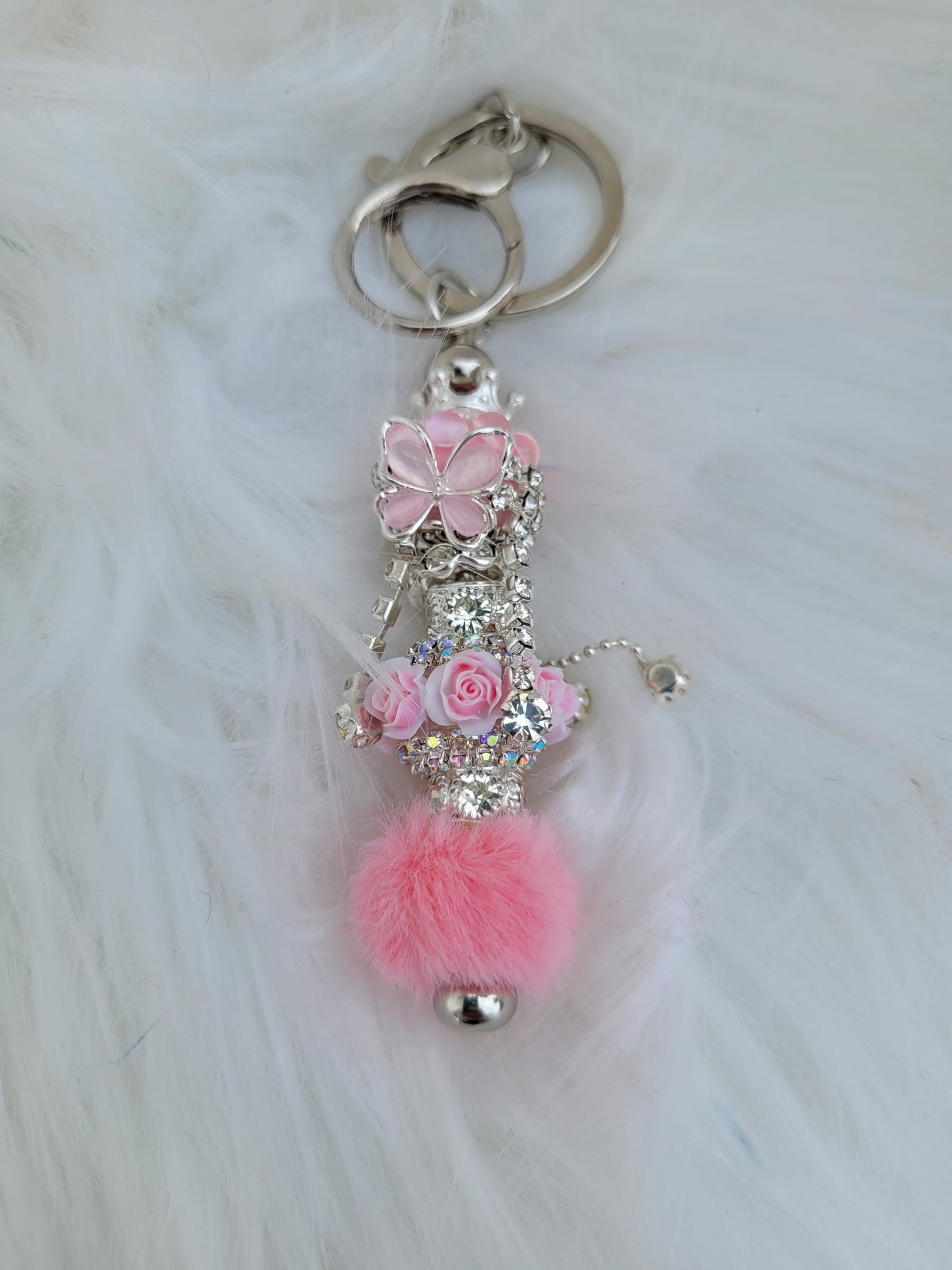 Pink or Black Sparkle Keychains