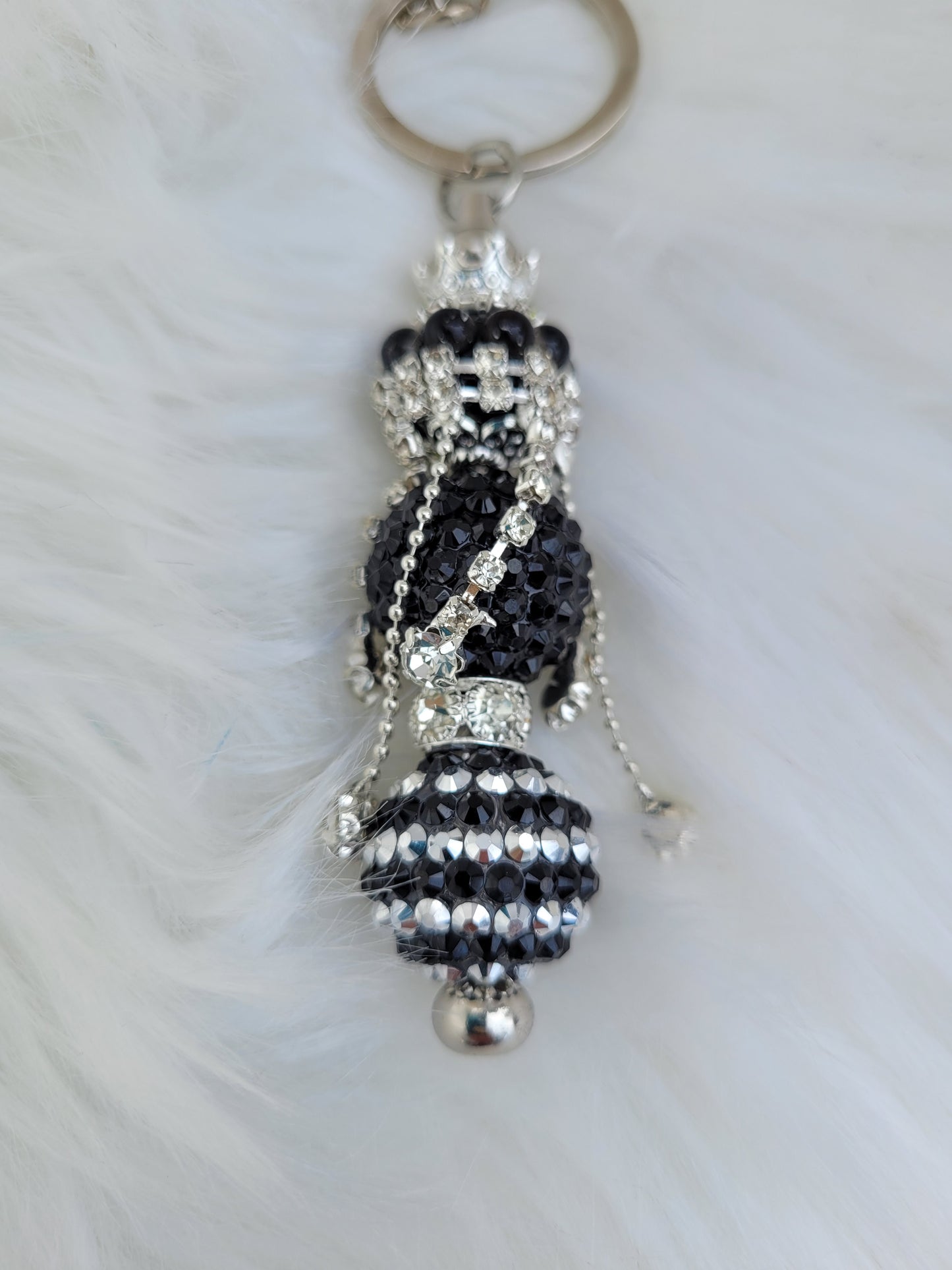 Pink or Black Sparkle Keychains