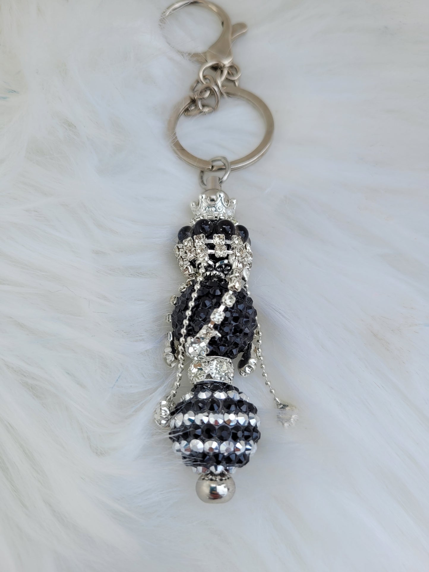 Pink or Black Sparkle Keychains