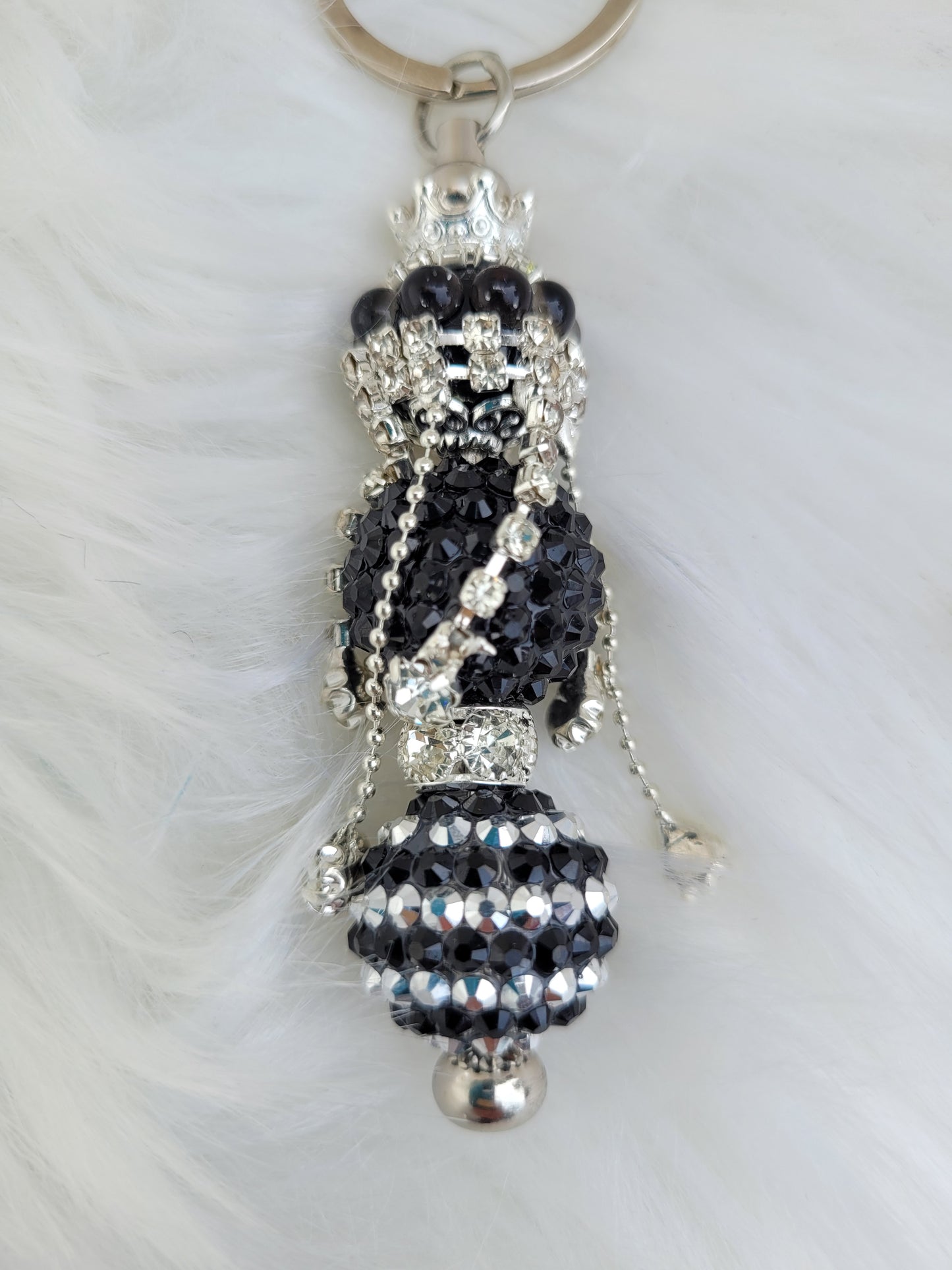 Pink or Black Sparkle Keychains