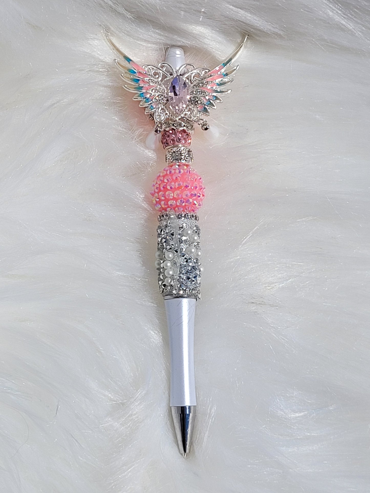 Pink Ball Wing Pen
