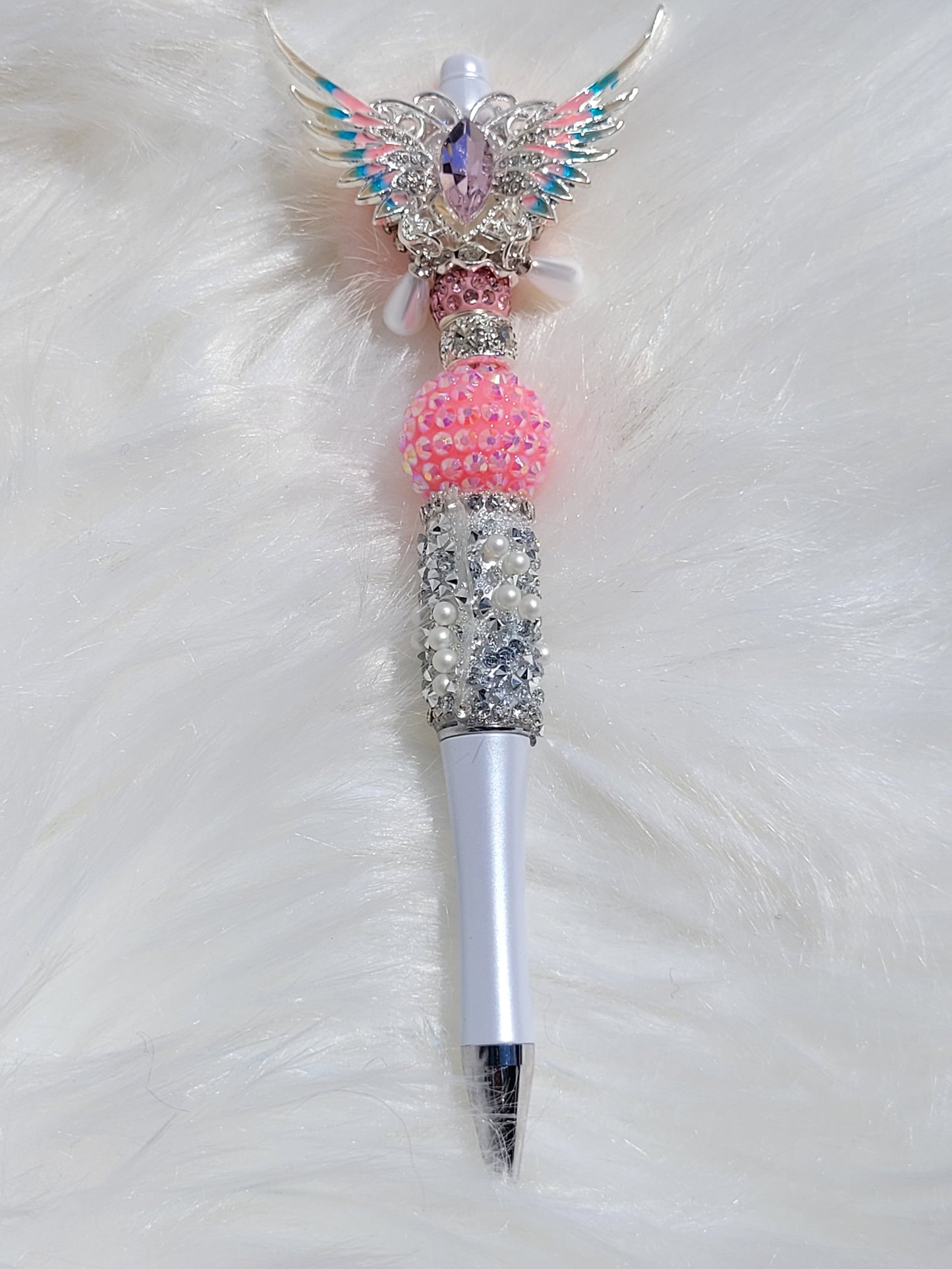 Pink Ball Wing Pen