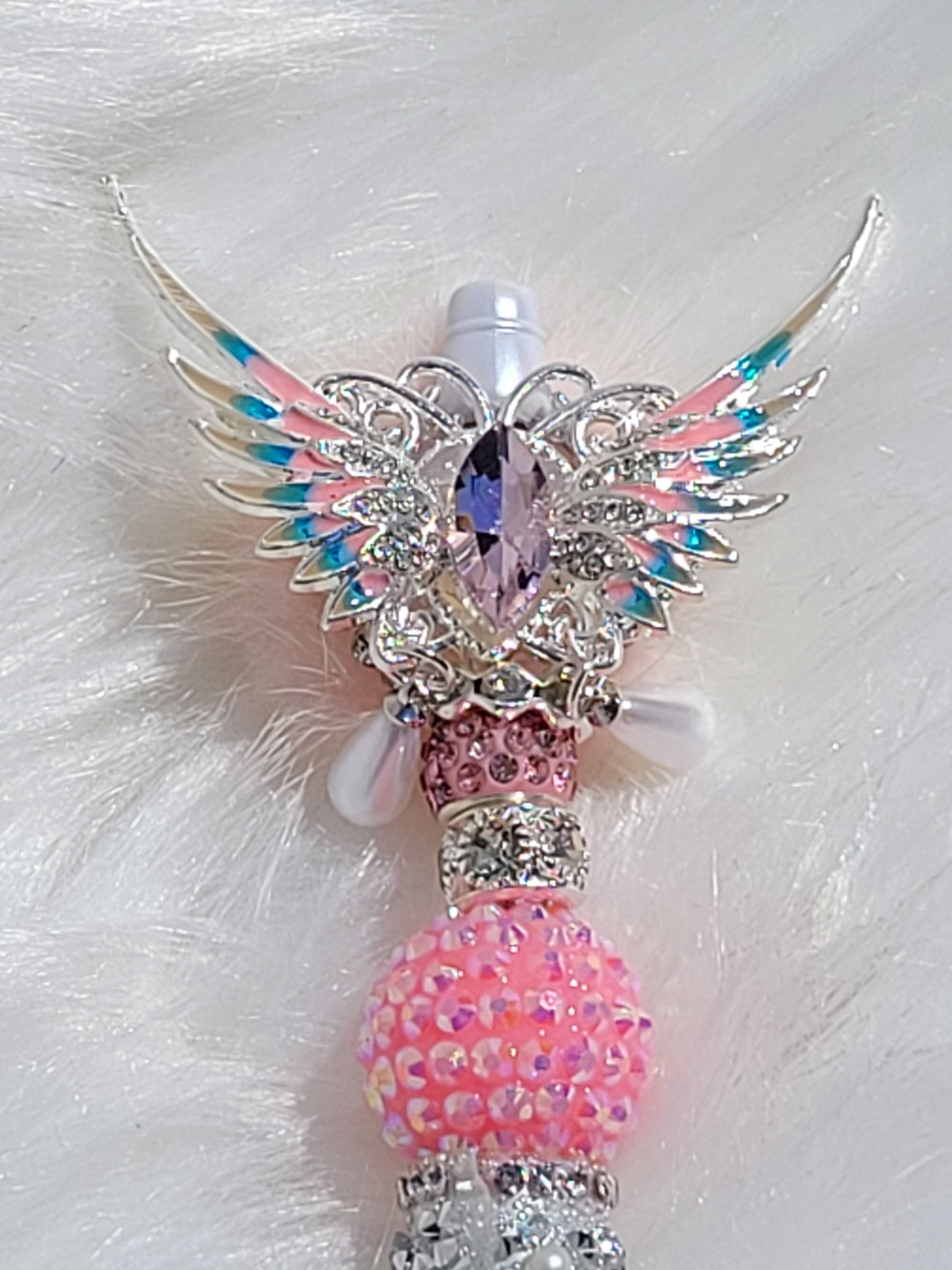 Pink Ball Wing Pen