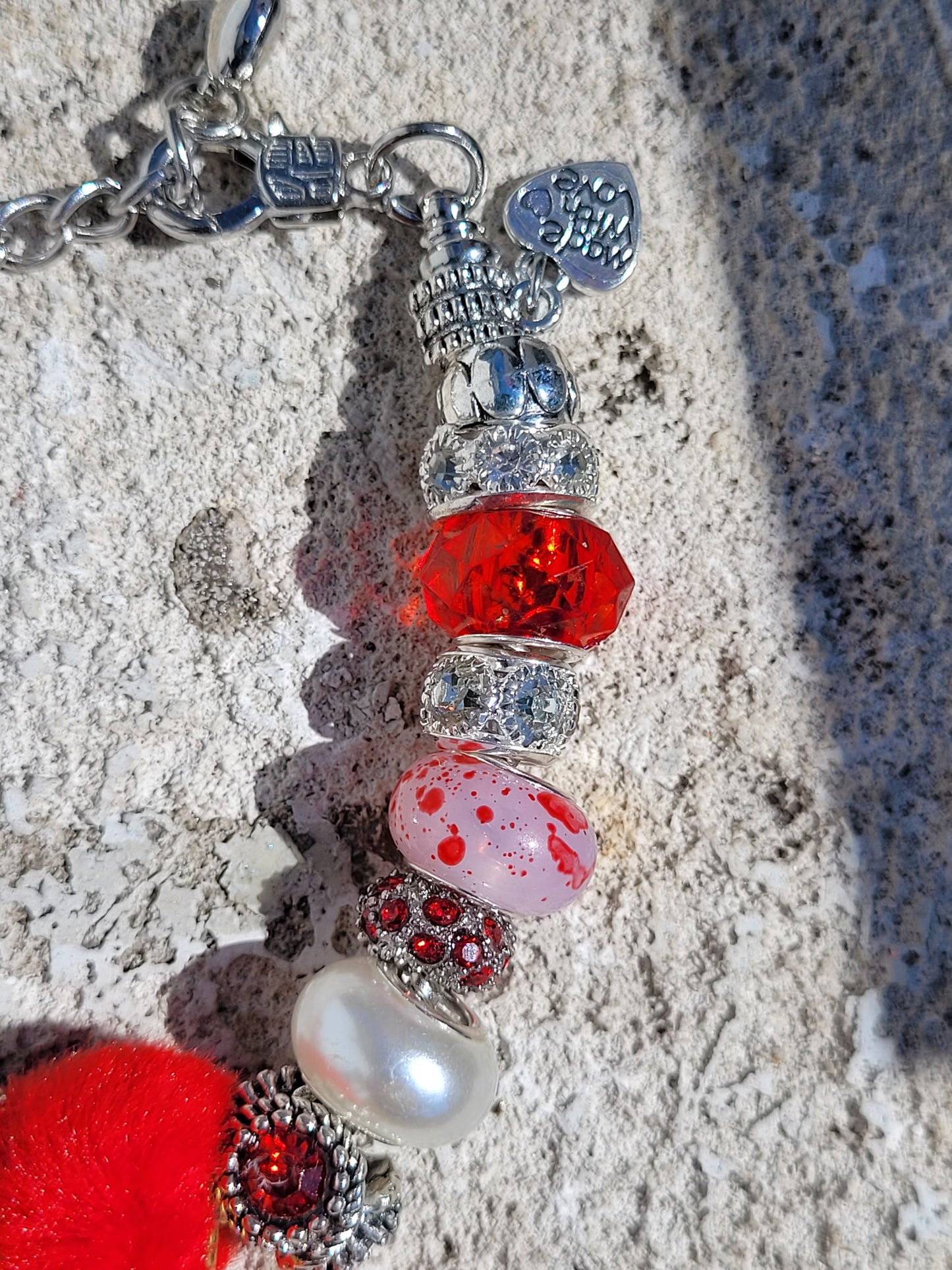 Red Puff Beaded Bracelet