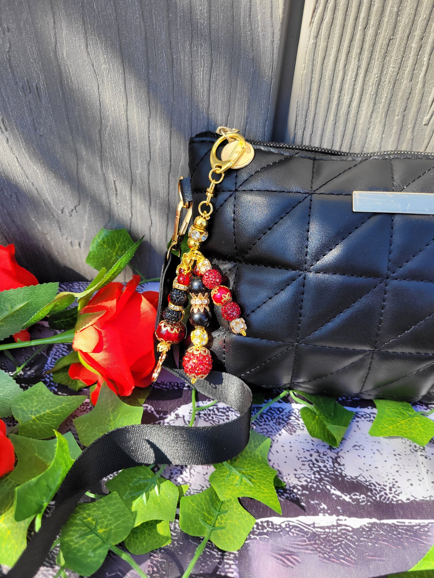 2025 women's checkered crossbody bag  with dangle