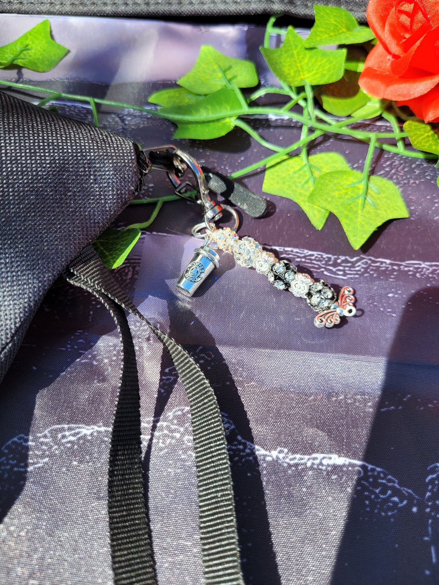 Faux Letter Printed Tote with Dangle