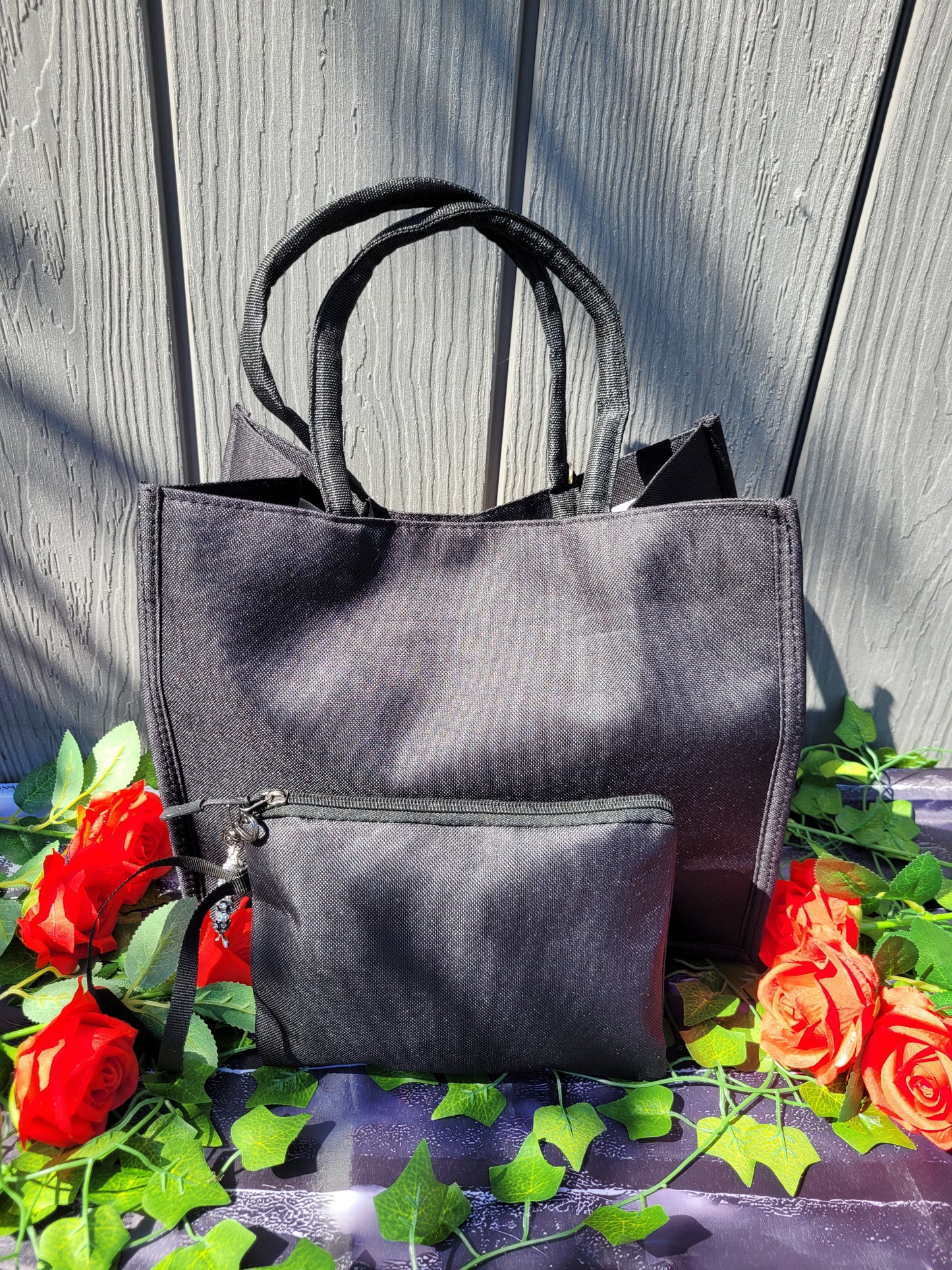 Faux Letter Printed Tote with Dangle