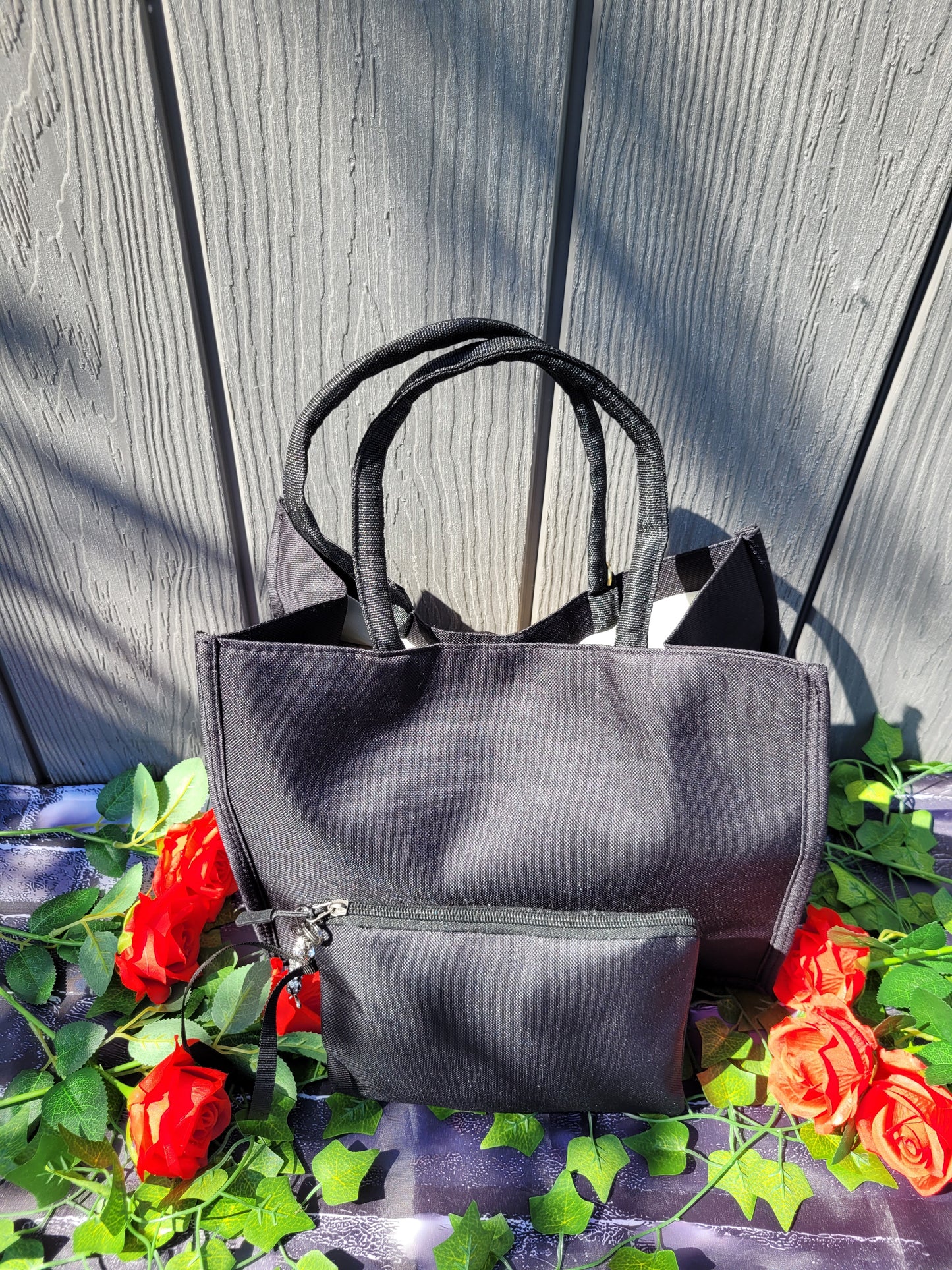 Faux Letter Printed Tote with Dangle