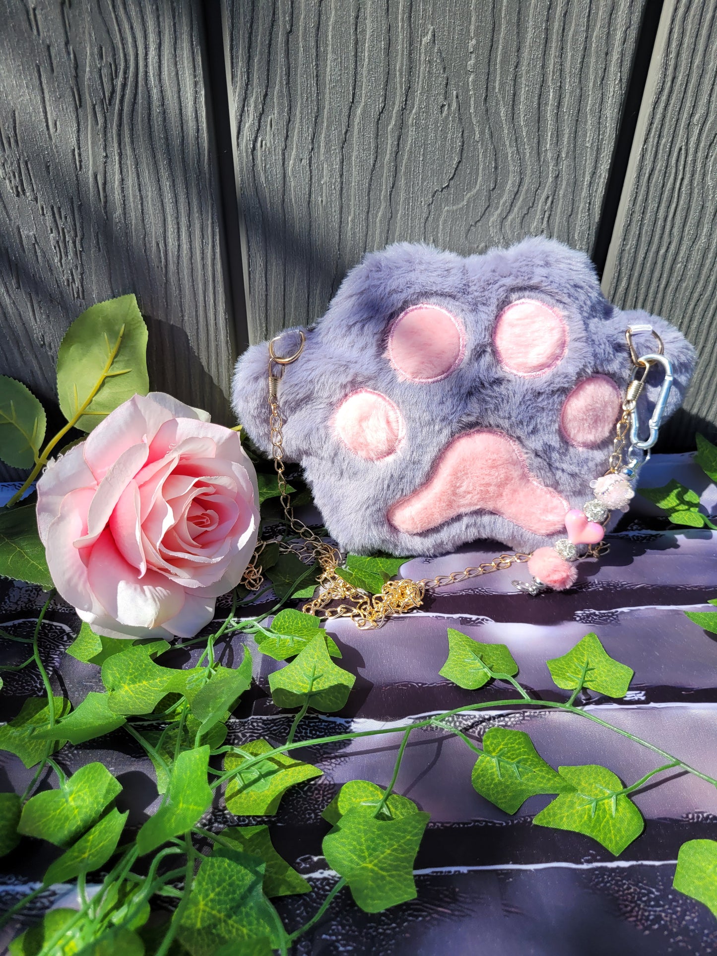 Chic Mini Paw Soft Crossbody Bag with Dangle Keychain