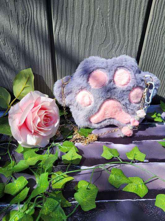 Chic Mini Paw Soft Crossbody Bag with Dangle Keychain