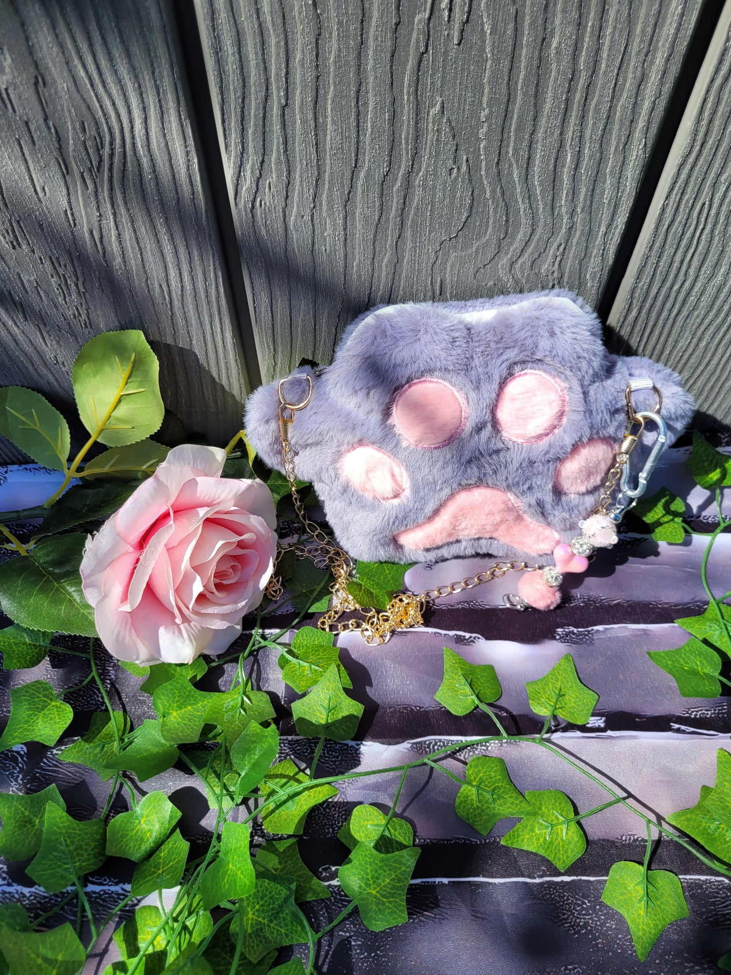 Chic Mini Paw Soft Crossbody Bag with Dangle Keychain