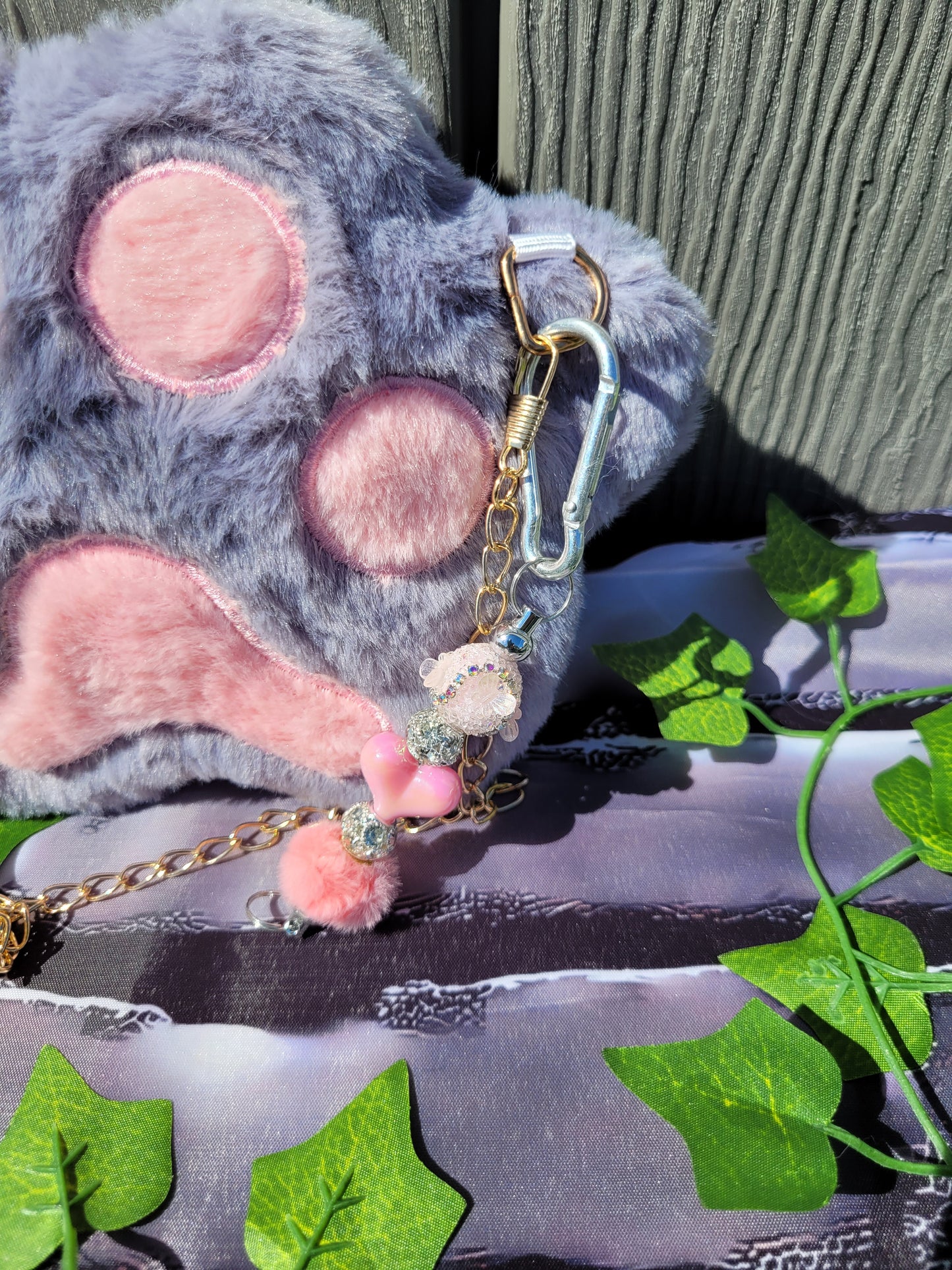 Chic Mini Paw Soft Crossbody Bag with Dangle Keychain