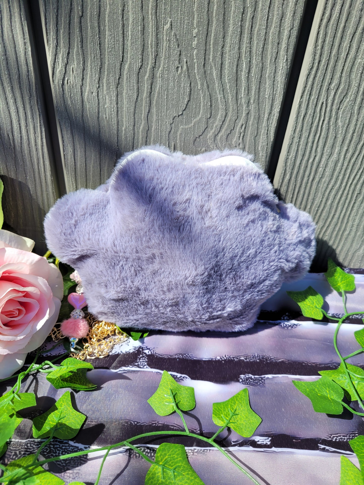 Chic Mini Paw Soft Crossbody Bag with Dangle Keychain