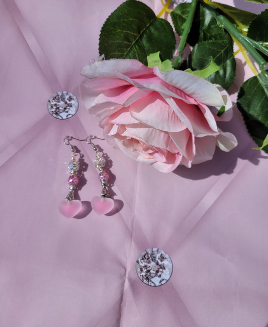 Pink Heart Earrings