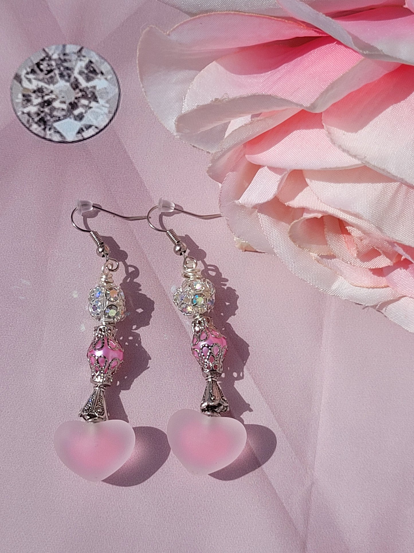 Pink Heart Earrings