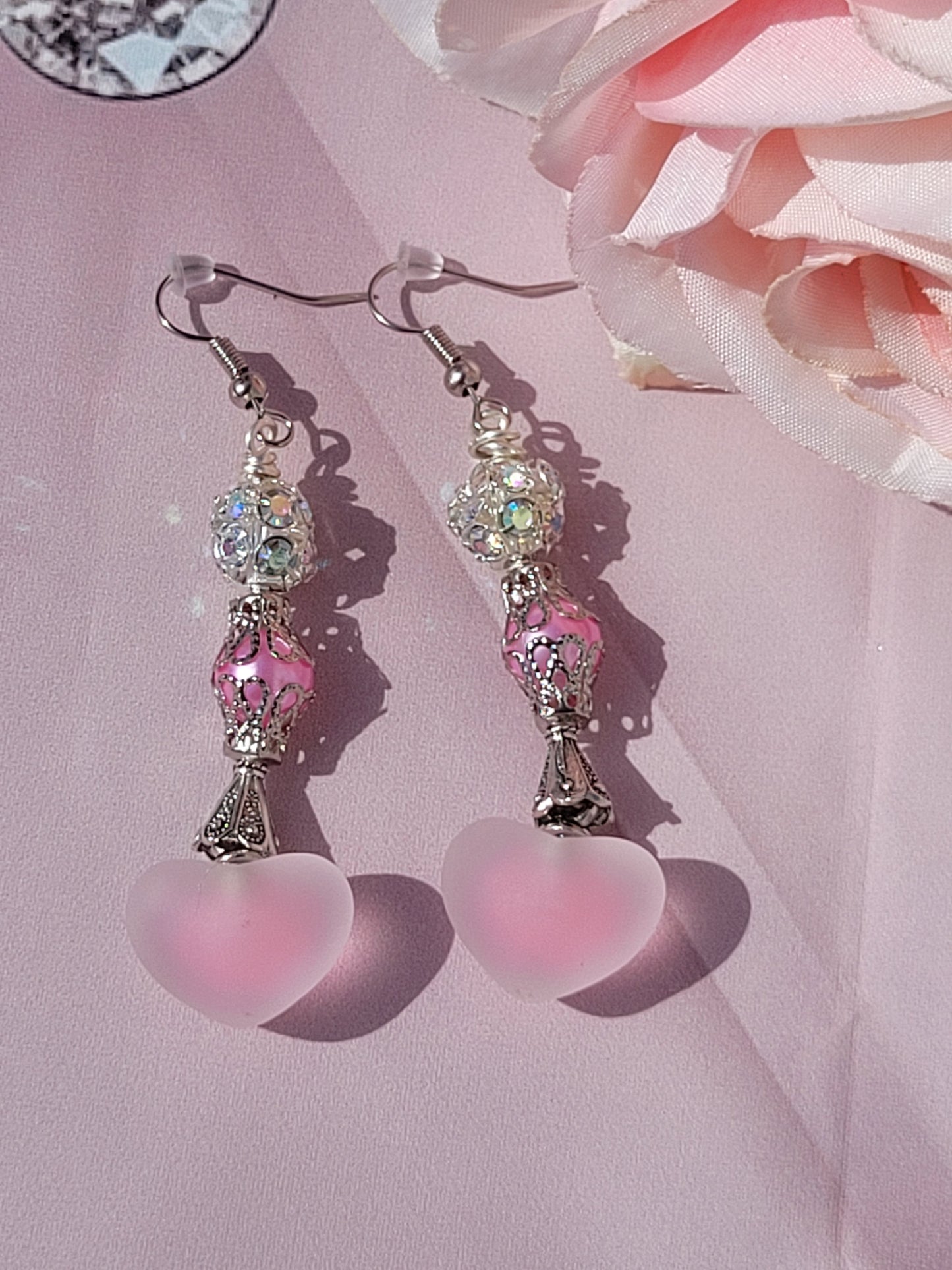Pink Heart Earrings