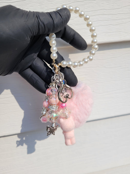 Pink Heart Cell Phone Dangle Bracelet