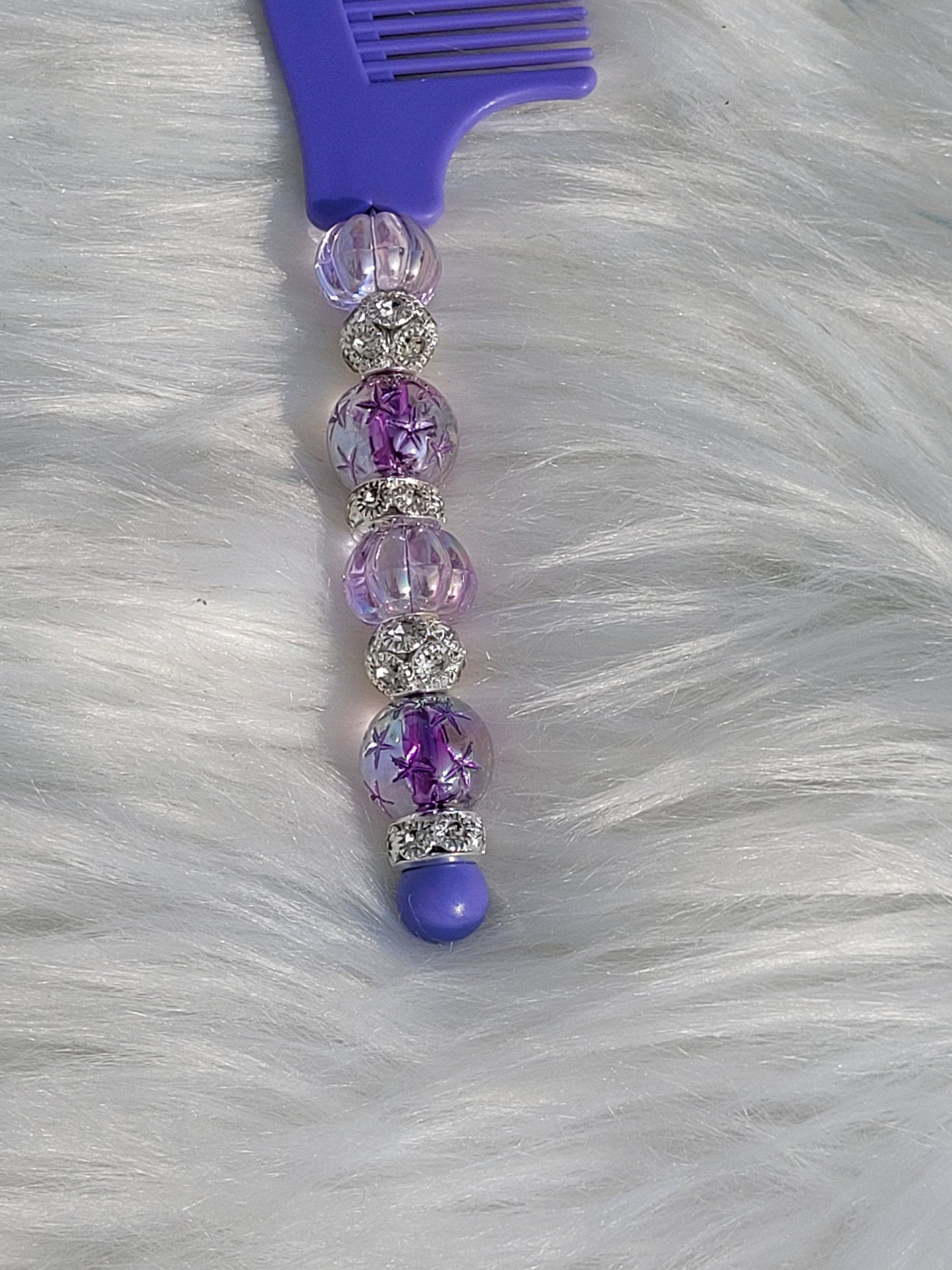 Beaded Comb (Purple Passion)
