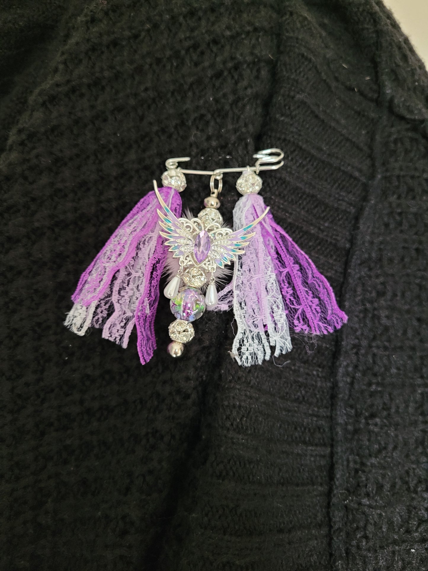 Purple Boho Brooch