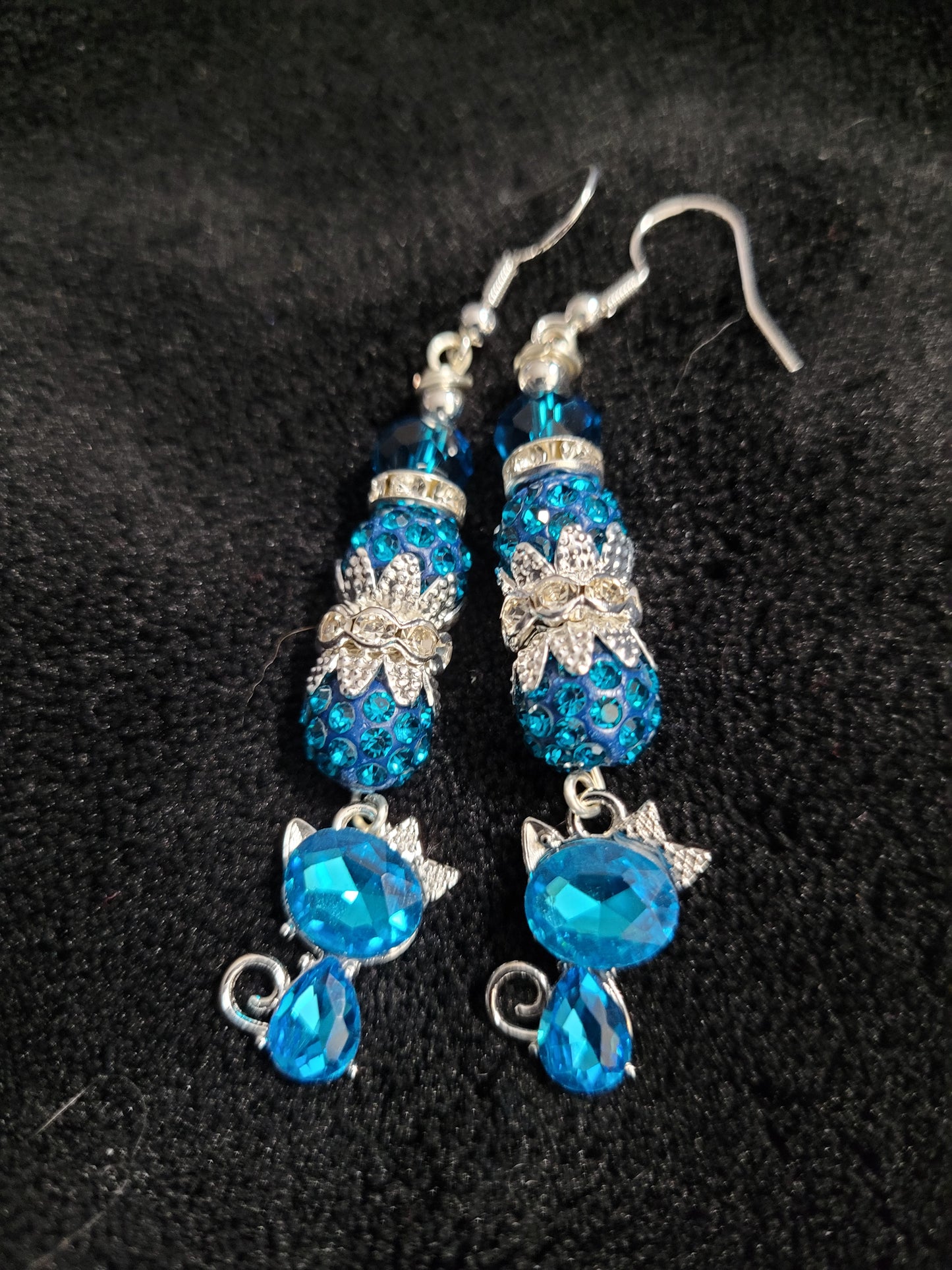 Blue Cat Earrings