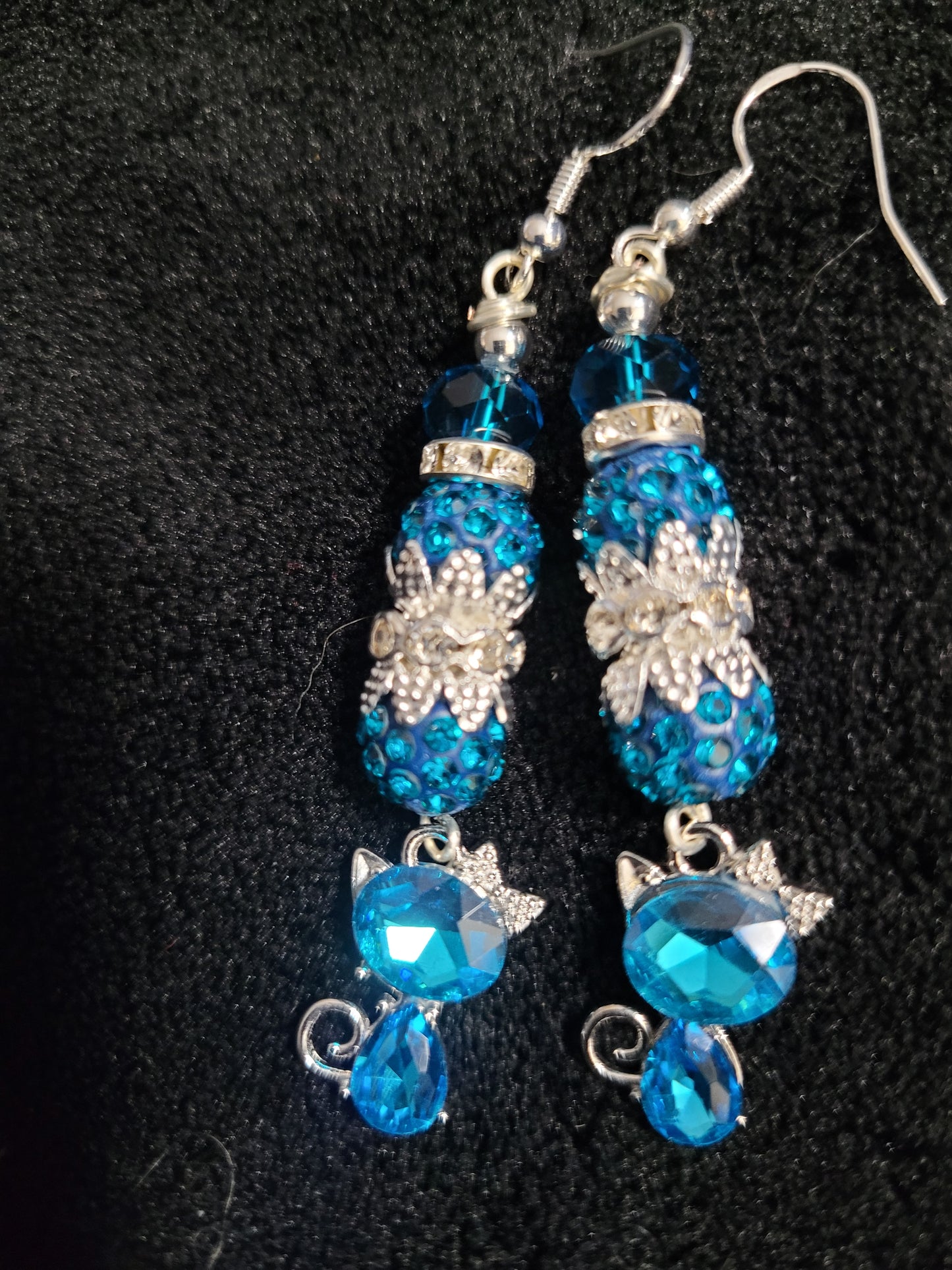 Blue Cat Earrings