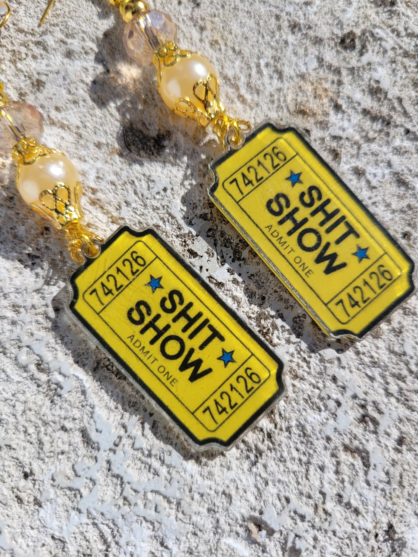 Shit Show Ticket Earrings