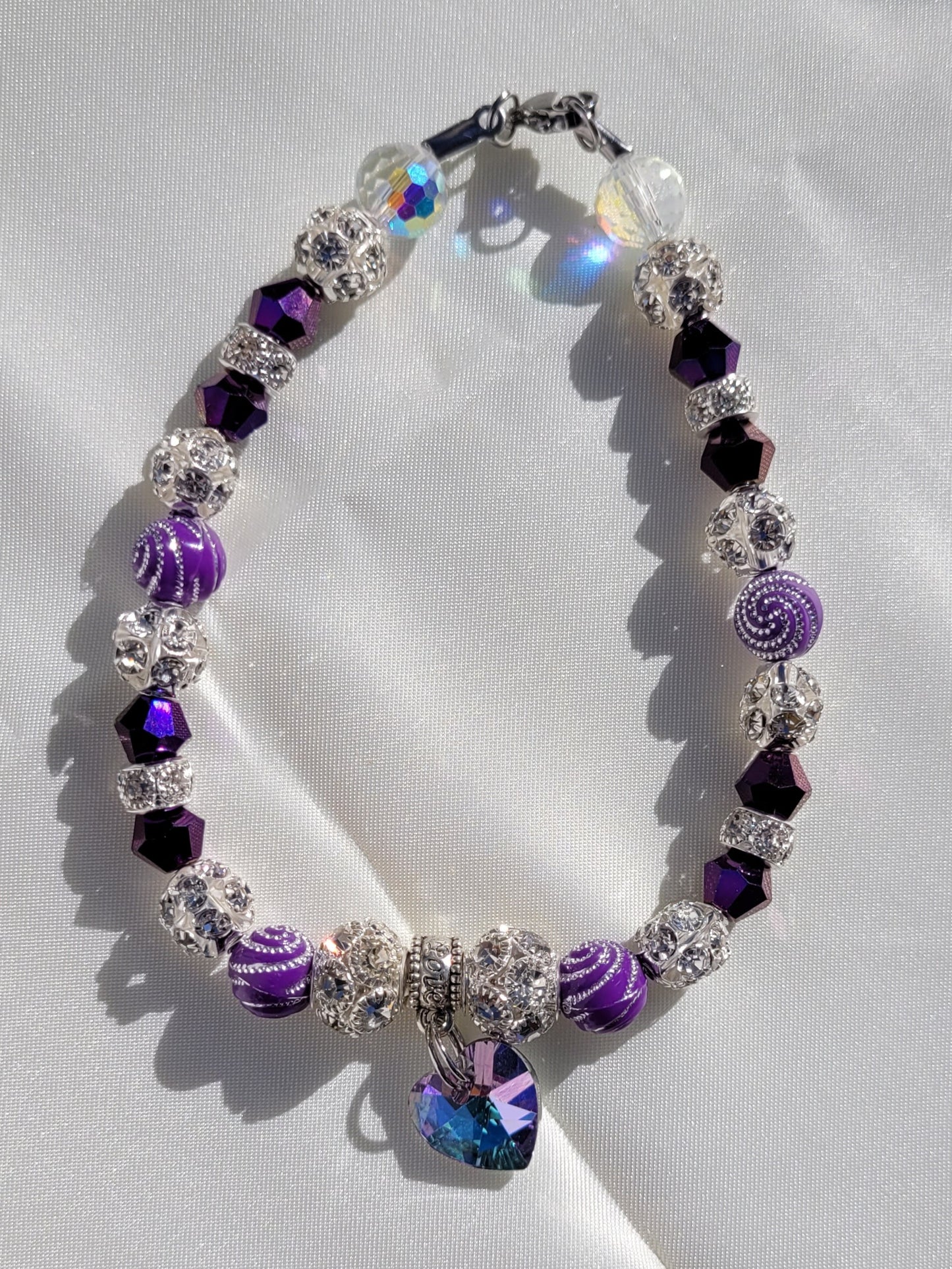 Pet Necklace Purple Prism