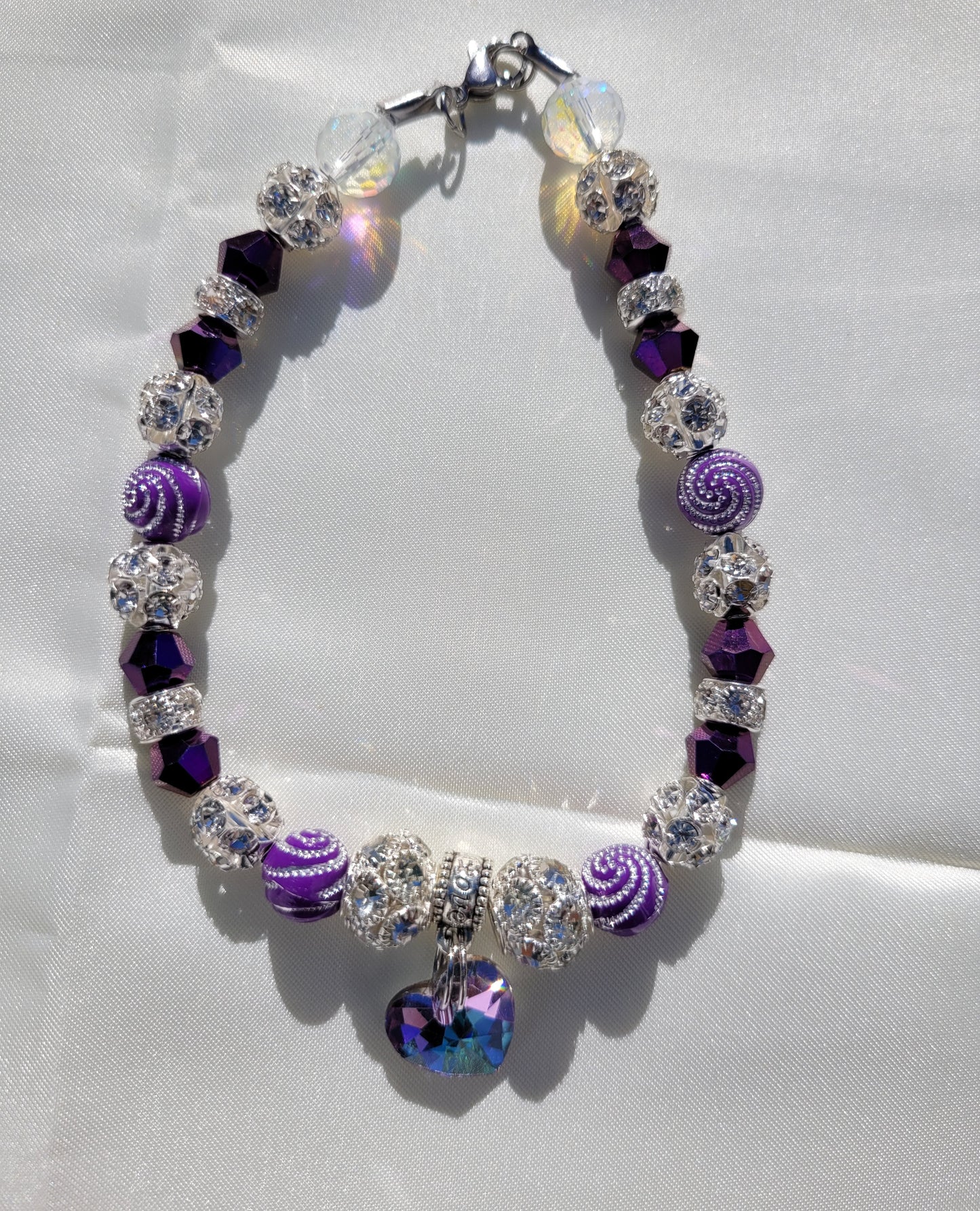 Pet Necklace Purple Prism