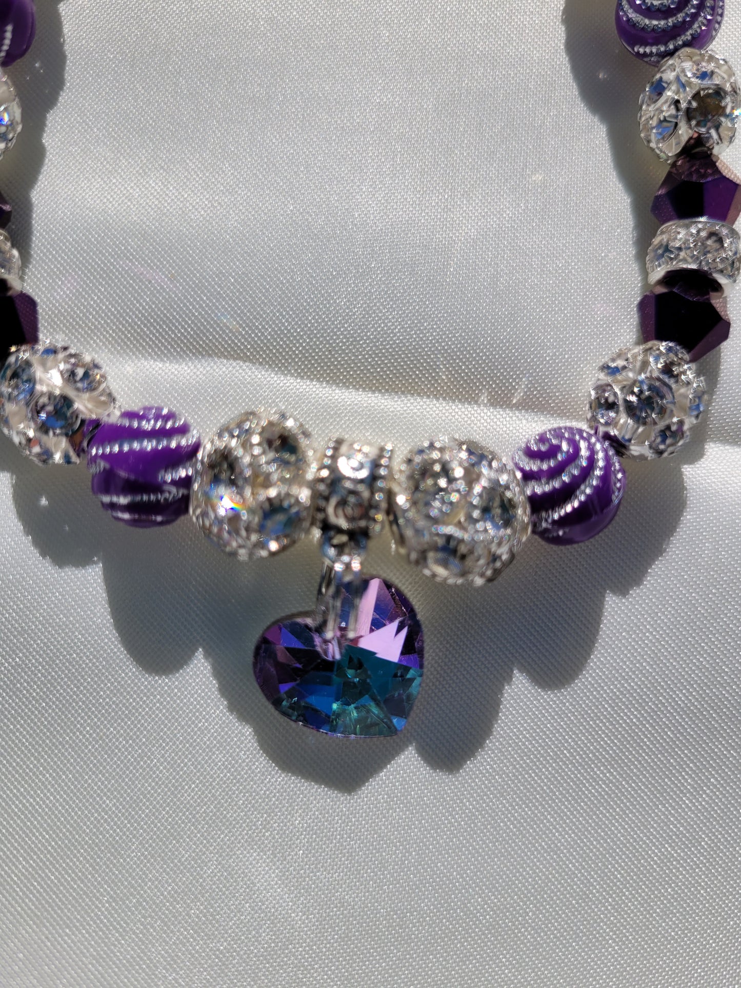 Pet Necklace Purple Prism