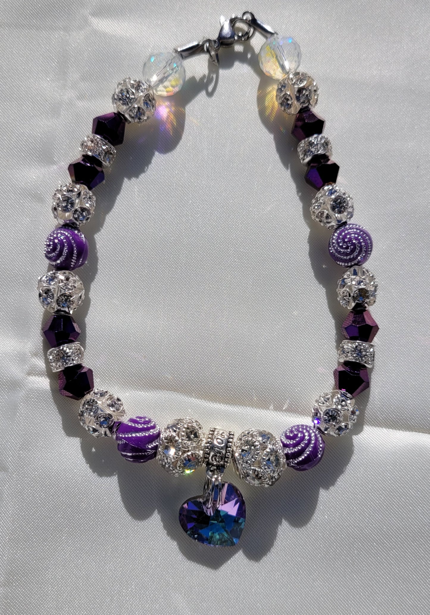 Pet Necklace Purple Prism