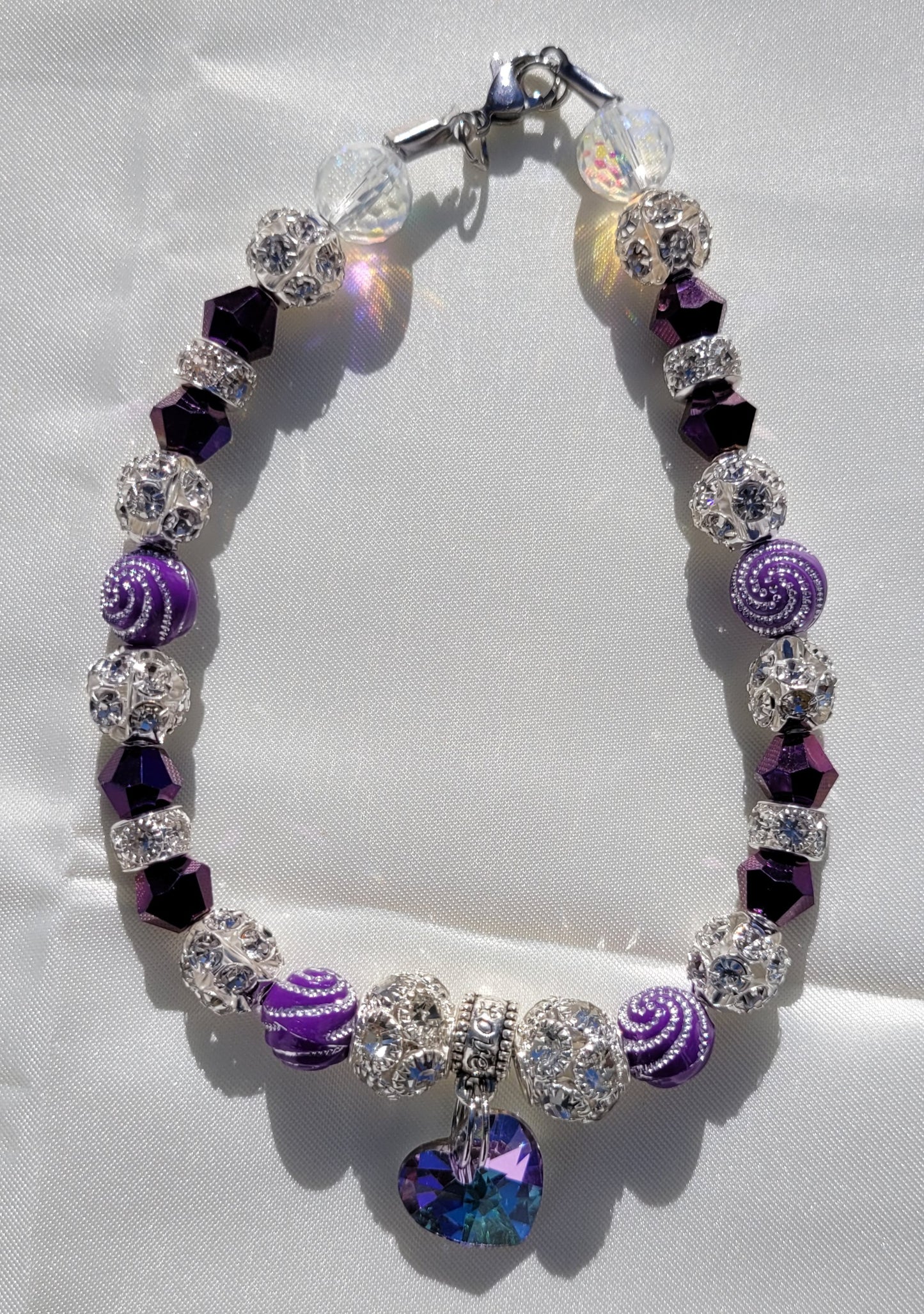 Pet Necklace Purple Prism