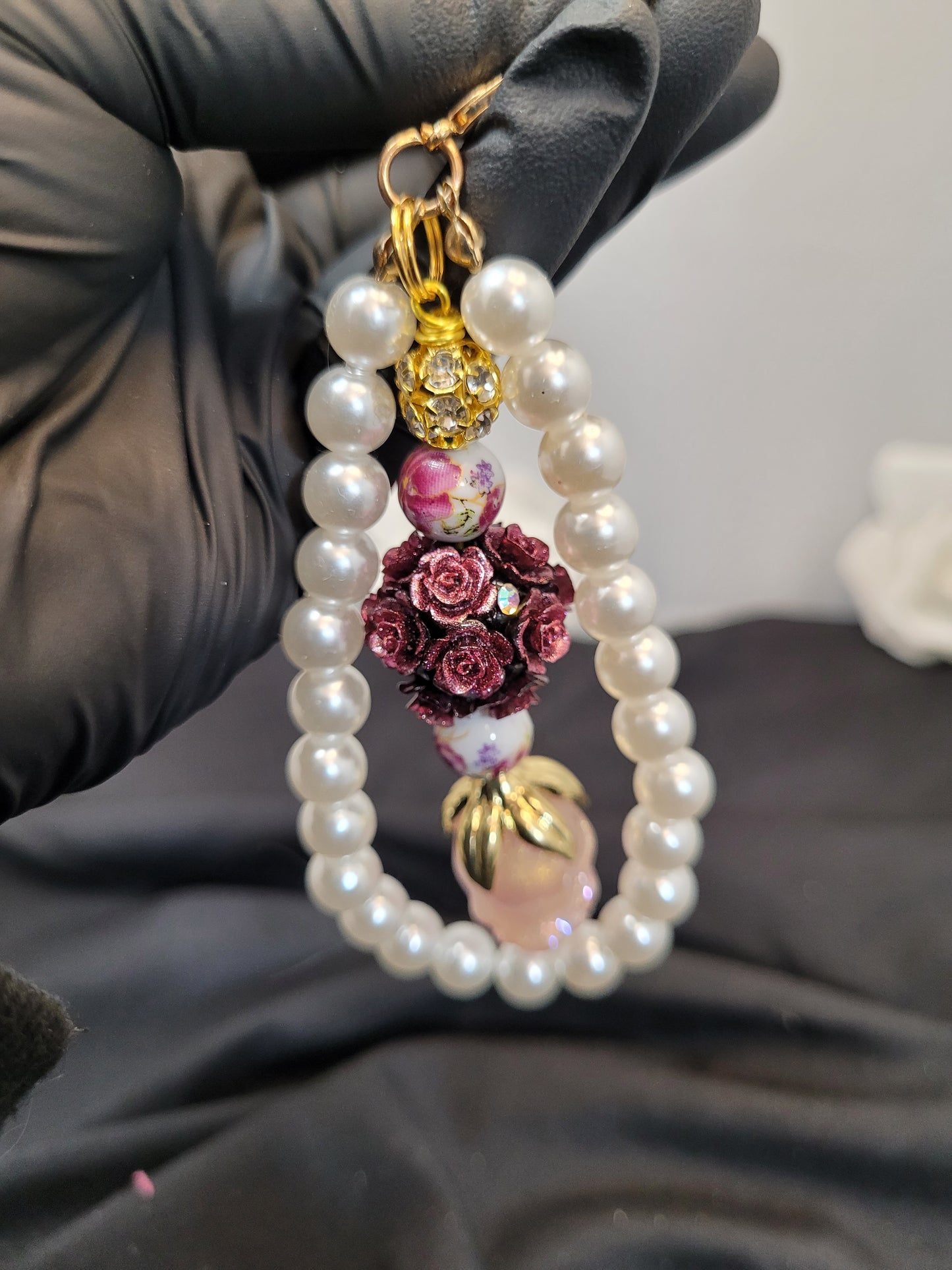 Rose Ball Cell Phone Dangle / Keychain