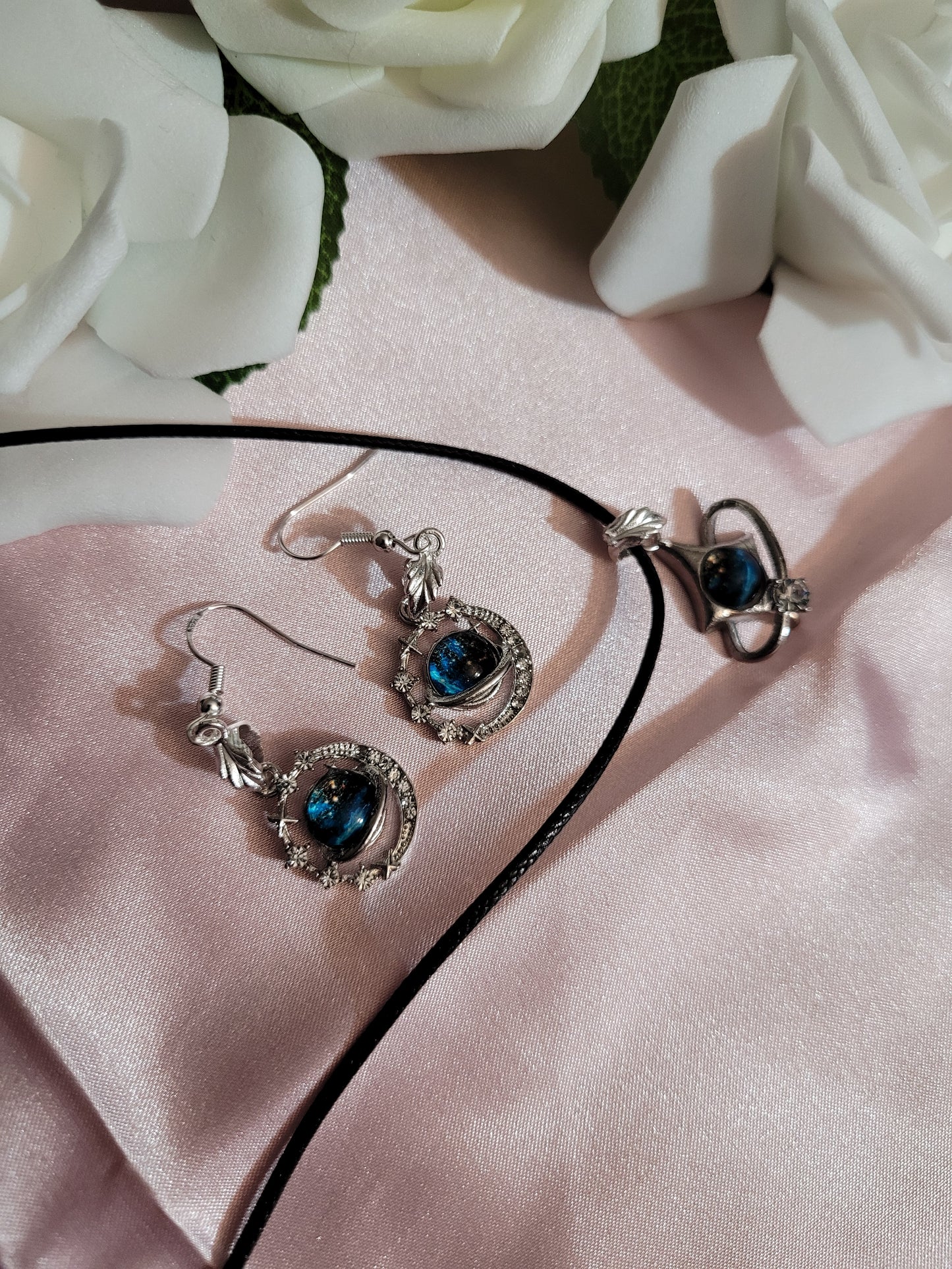 Blue Universe Necklace and Earrings