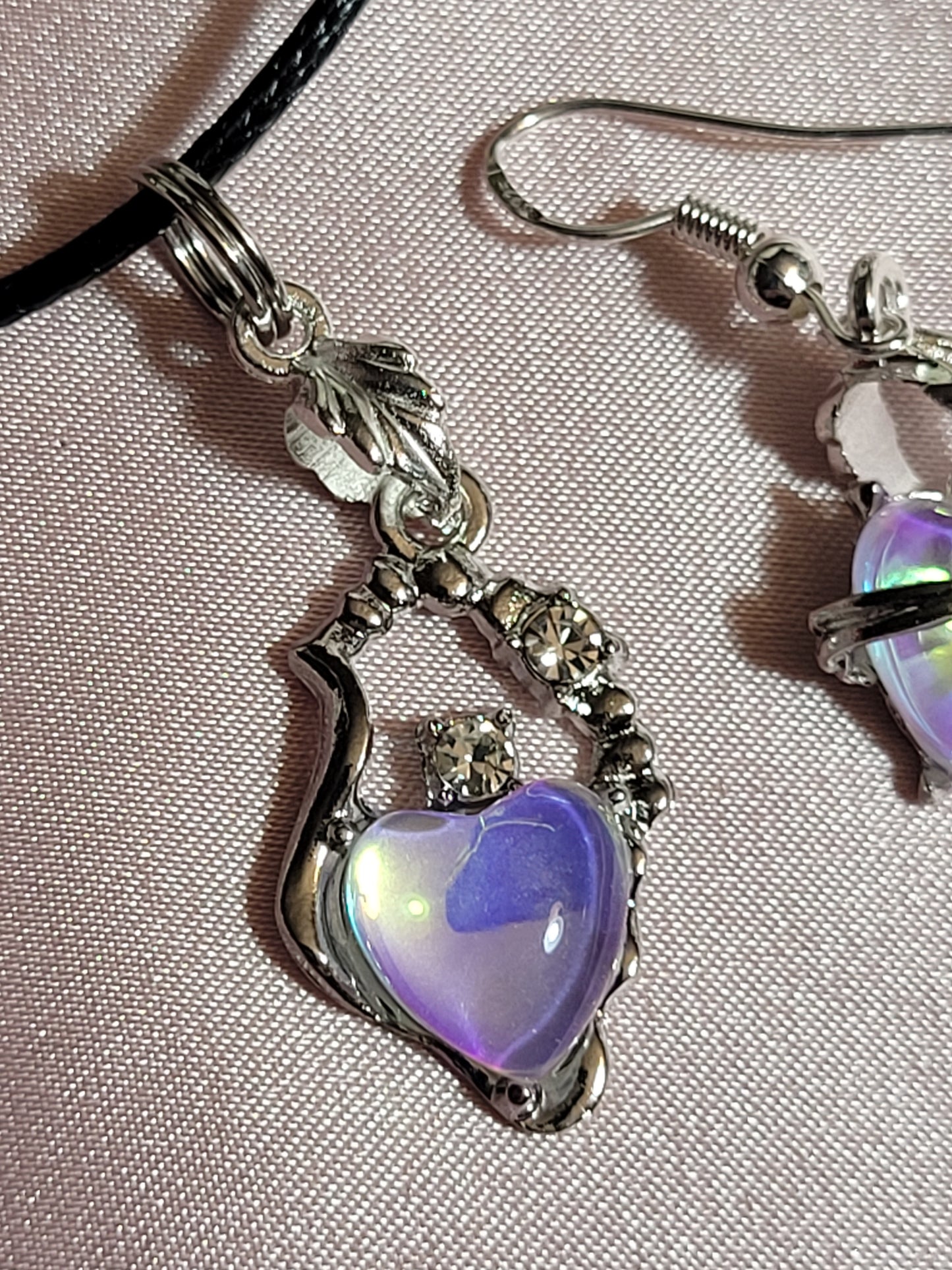 Heart and Stars Necklace and Earring Set