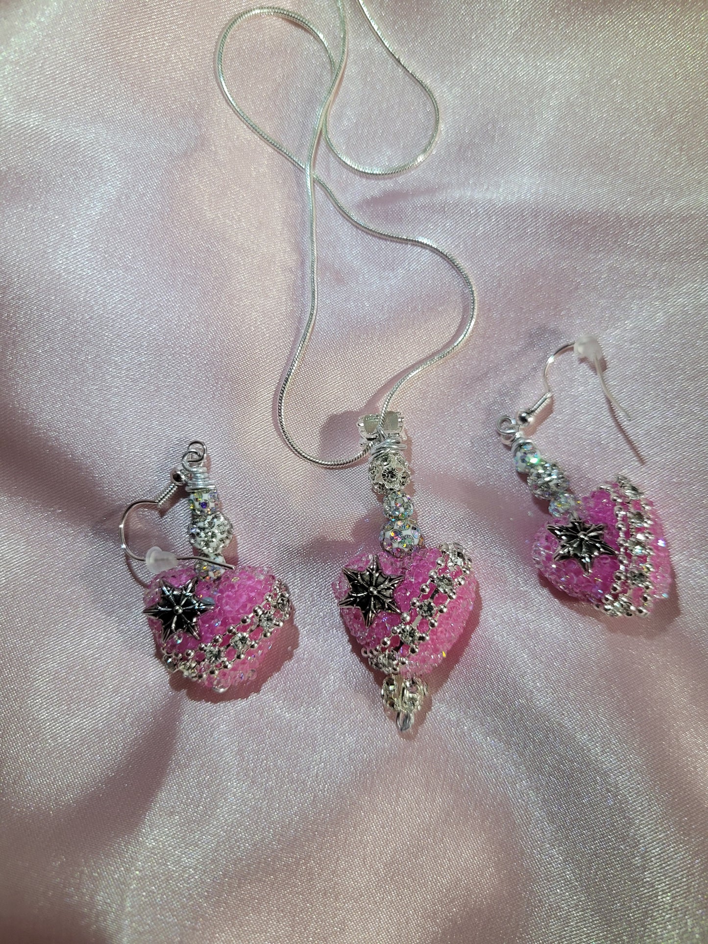 Sugar Heart Earring and Necklace Set