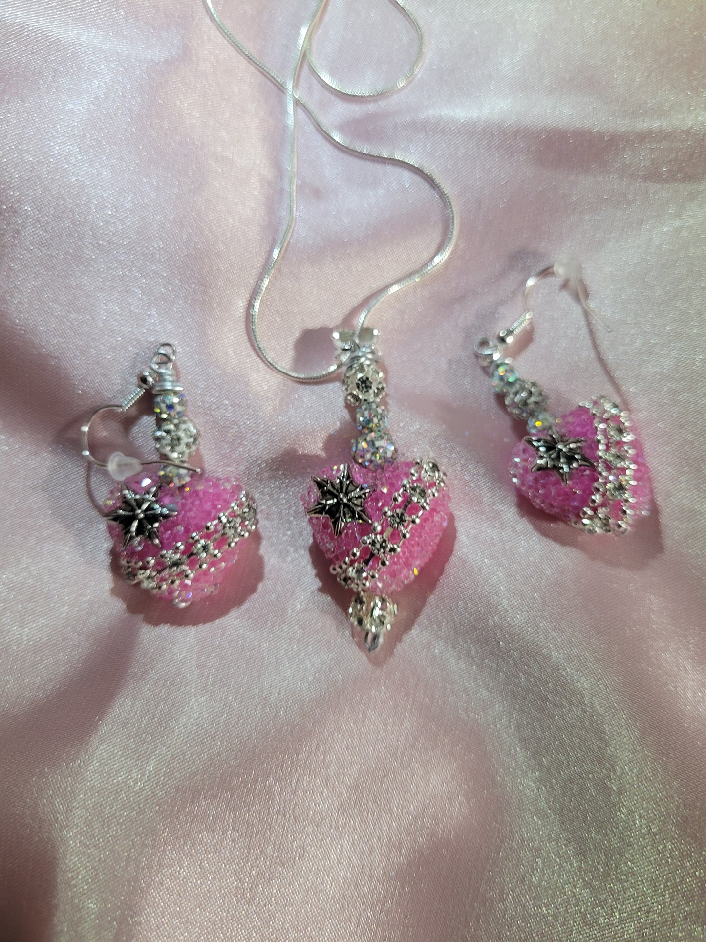 Sugar Heart Earring and Necklace Set