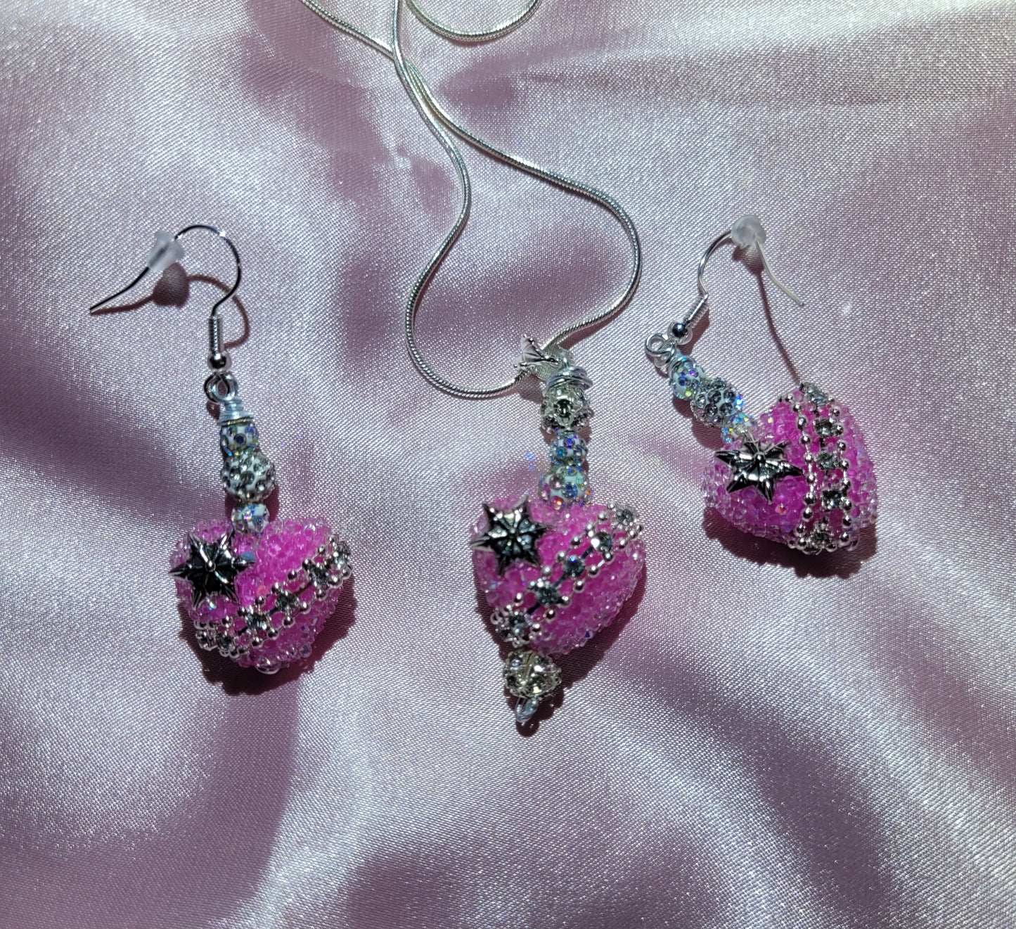 Sugar Heart Earring and Necklace Set