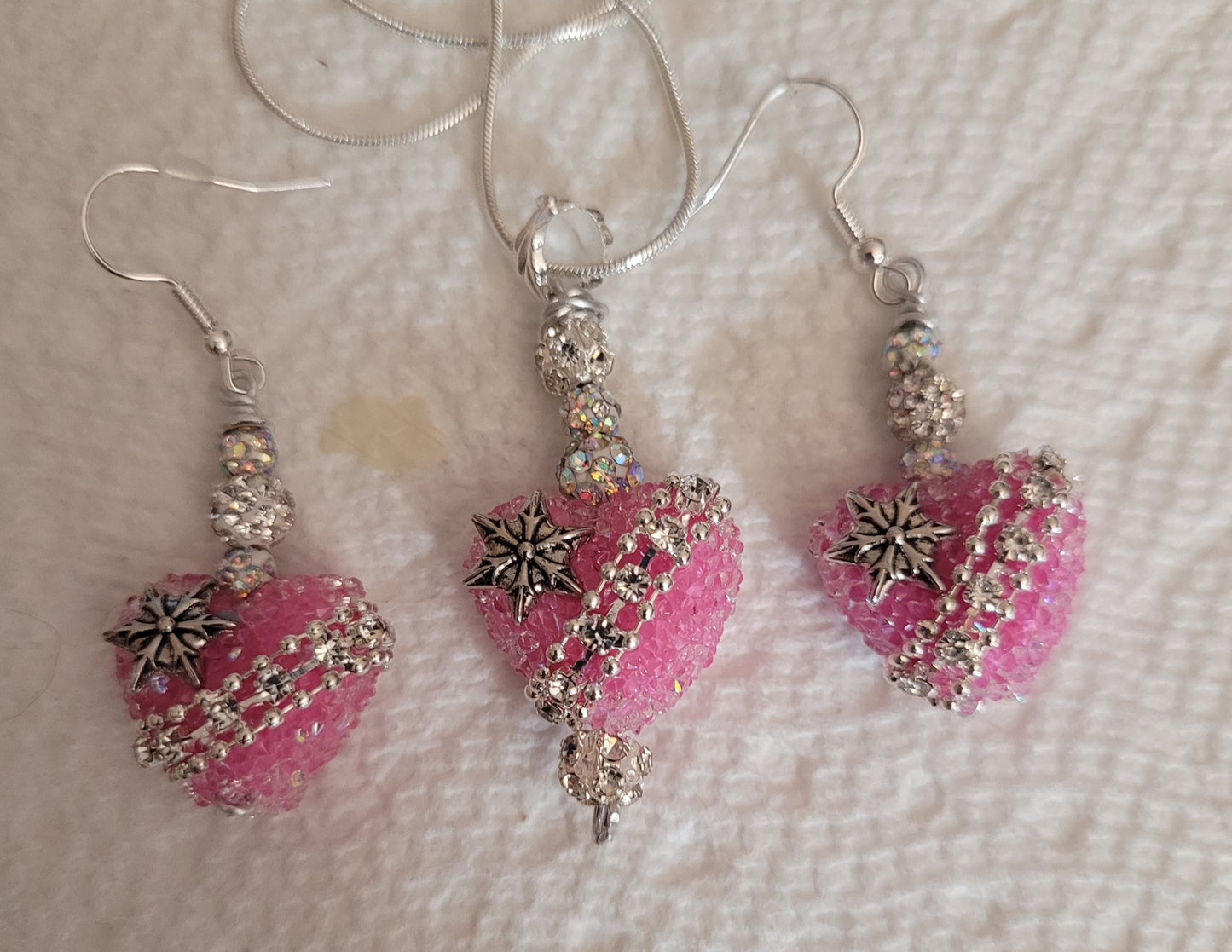 Sugar Heart Earring and Necklace Set