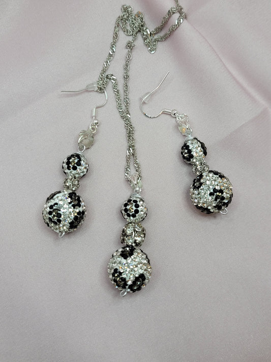 Black Leopard Necklace and Earring Set