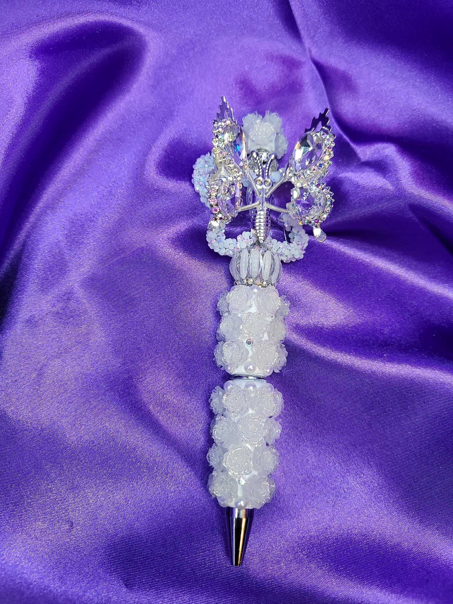 White Elegance Butterfly Pen