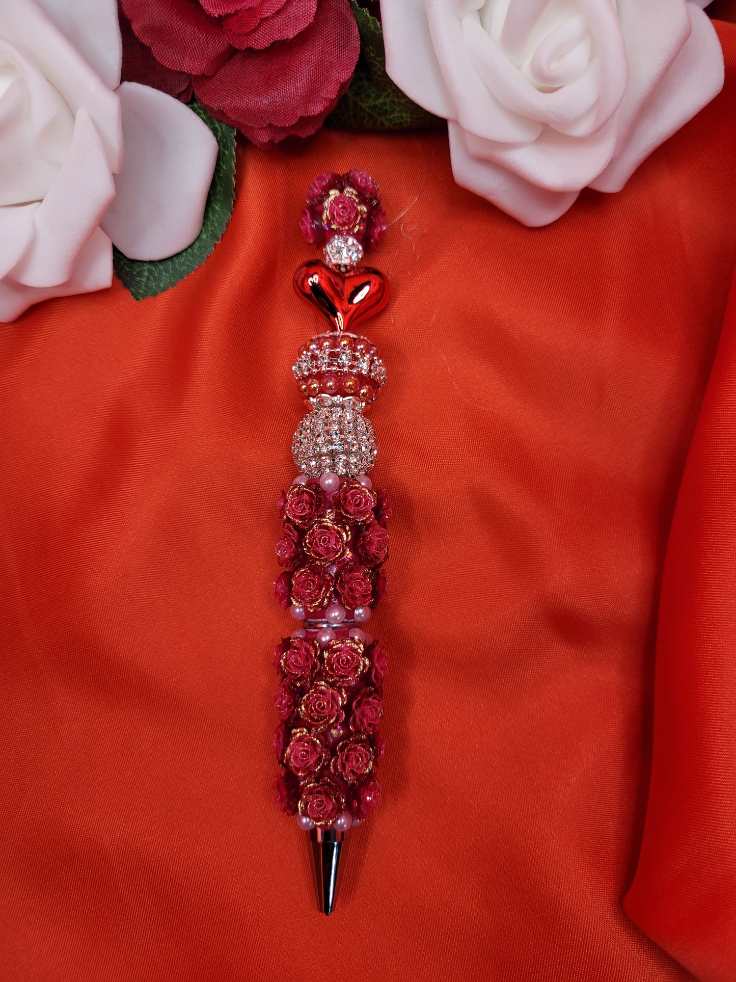 Heart & Rose Beaded Pen