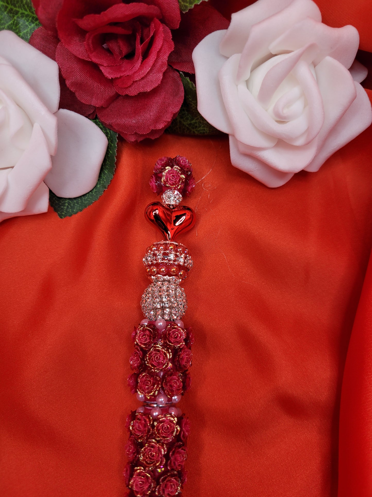Heart & Rose Beaded Pen